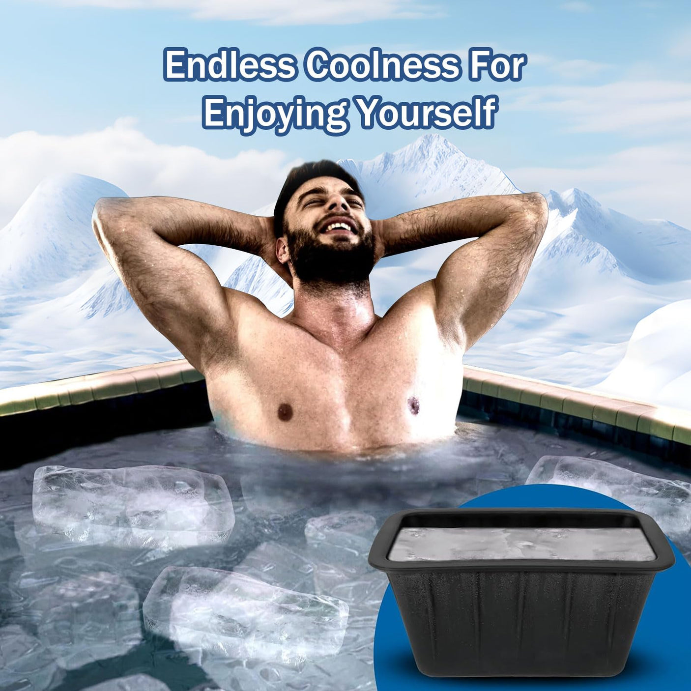 Extra Large Ice Cube Molds 4Pack 32LB Silicone Large Ice Cube Molds for Cold Plunge Tub,Reusable Ice Cube Trays for Freezer,Ice Block Molds for Home Ice Baths,Cold Plunge Accessories,Ice Bath Chiller