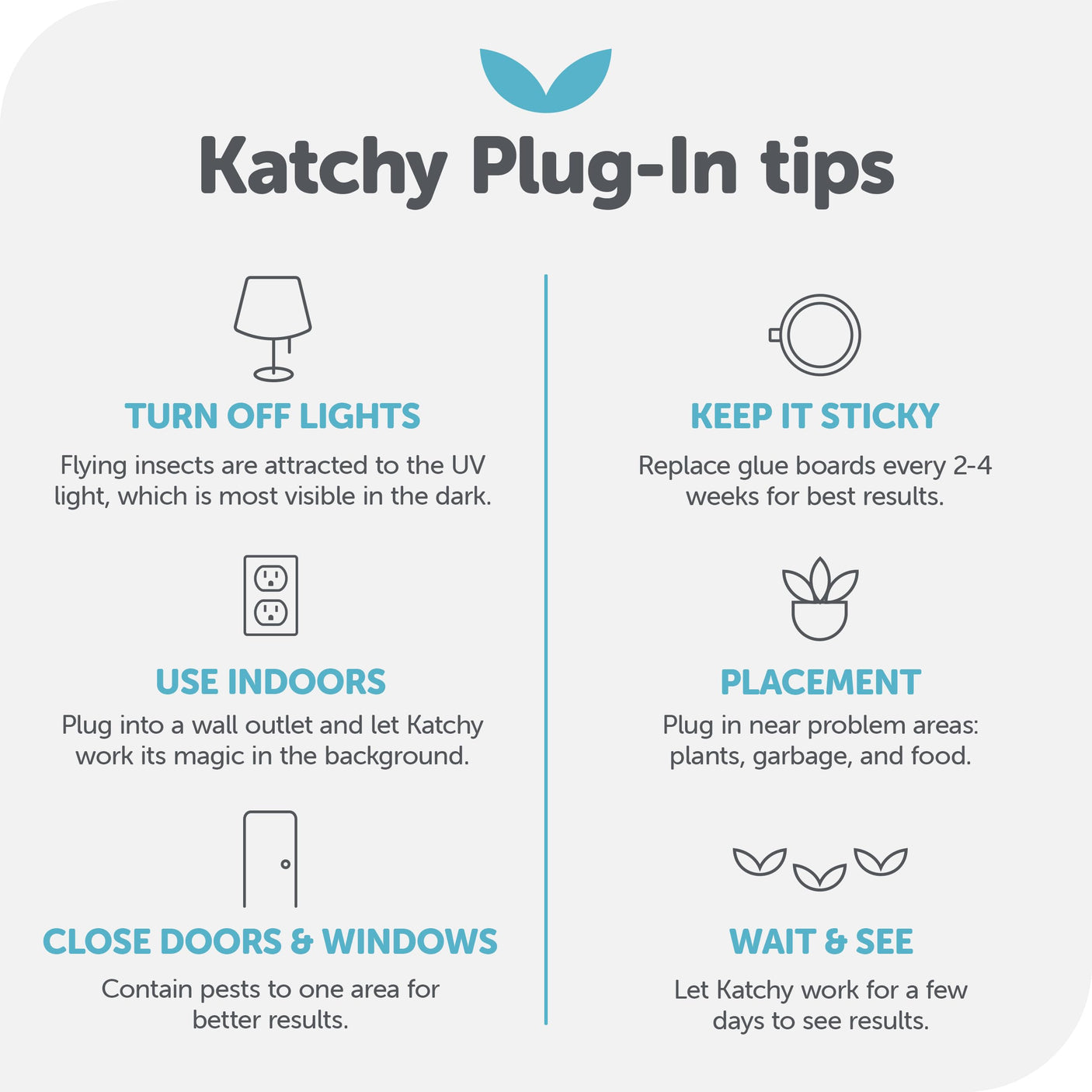 Katchy Indoor Insect Trap - Catcher & Killer for Mosquitos, Gnats, Moths, Fruit Flies - Non-Zapper Traps for Inside Your Home - Catch Insects Indoors with Suction, Bug Light & Sticky Glue (Black)