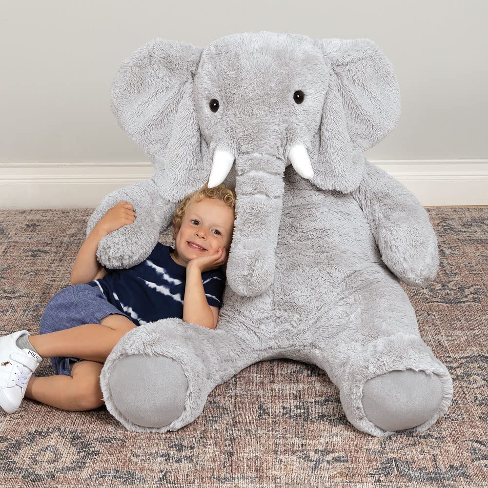 Vermont Teddy Bear Giant Elephant Stuffed Animal - 6 Foot Big Stuffed Elephant Plush from Giant Cuddle Collection - Collectible Plushies for Kids & Adults | Crafted in The USA