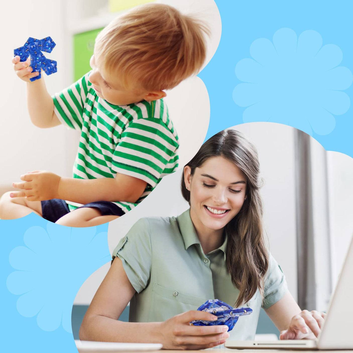 Magnetic Fidget Sphere Stress Relief Toys for Adults Kids, Anxiety Sensory Fidget Toys with Strong Neodymium Magnets, Desk ADHD Focus Tool Gift for Men Women (2.67'' Travel-Safe Toy Ball)