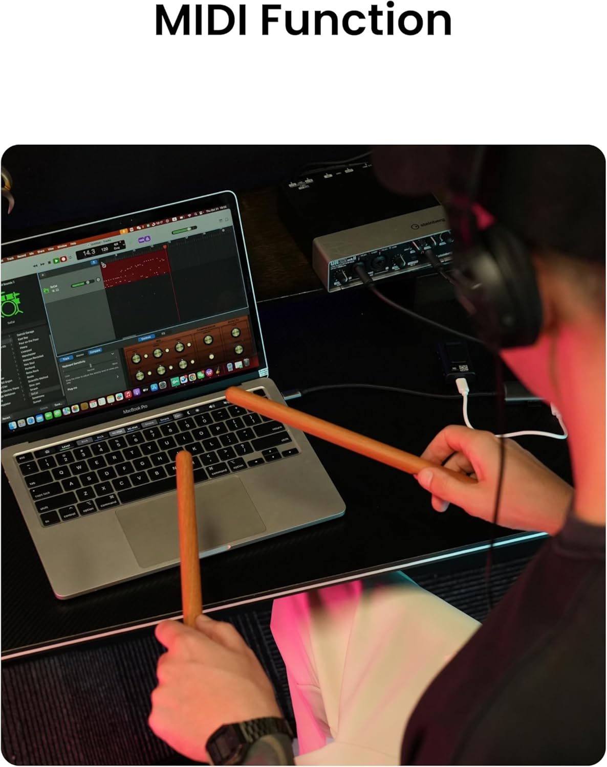 AeroBand Electronic Drum Set PocketDrum2 MAX(2025 Version), Air Drum Sticks & Pedals & Bluetooth Adapter, Play Drum Anywhere Anytime, 8 Tones and USB Midi Teens Adult Drummer Gift (Earphone Included)