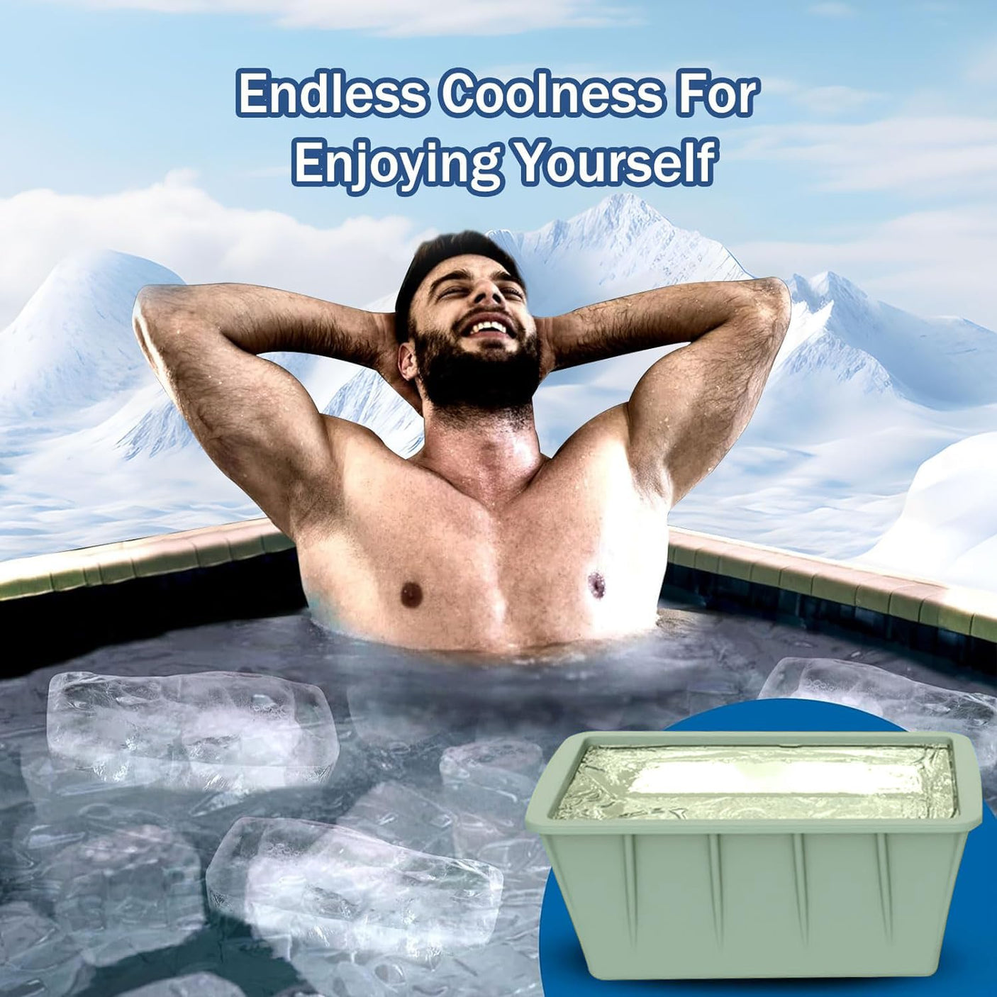 Extra Large Ice Cube Molds 4Pack 32LB Silicone Large Ice Cube Molds for Cold Plunge Tub,Reusable Ice Cube Trays for Freezer,Ice Block Molds for Home Ice Baths,Cold Plunge Accessories,Ice Bath Chiller