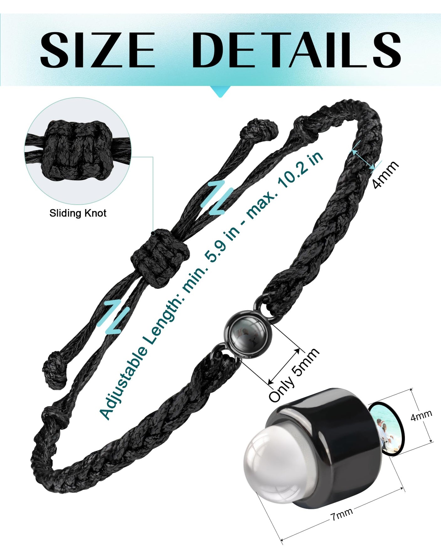 SUPHELPU Custom Bracelets with Picture Inside, Picture Bracelet Personalized Photo, Women's Identification Bracelets, Memorial Gifts for Loved One