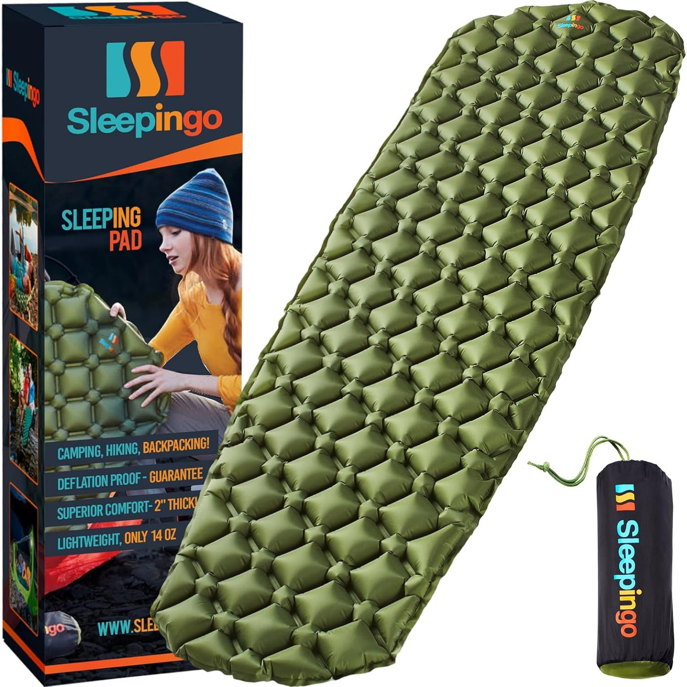 Ultralight Sleeping Mat - Inflatable & Compact Camping Air Mattress for Backpacking, Hiking