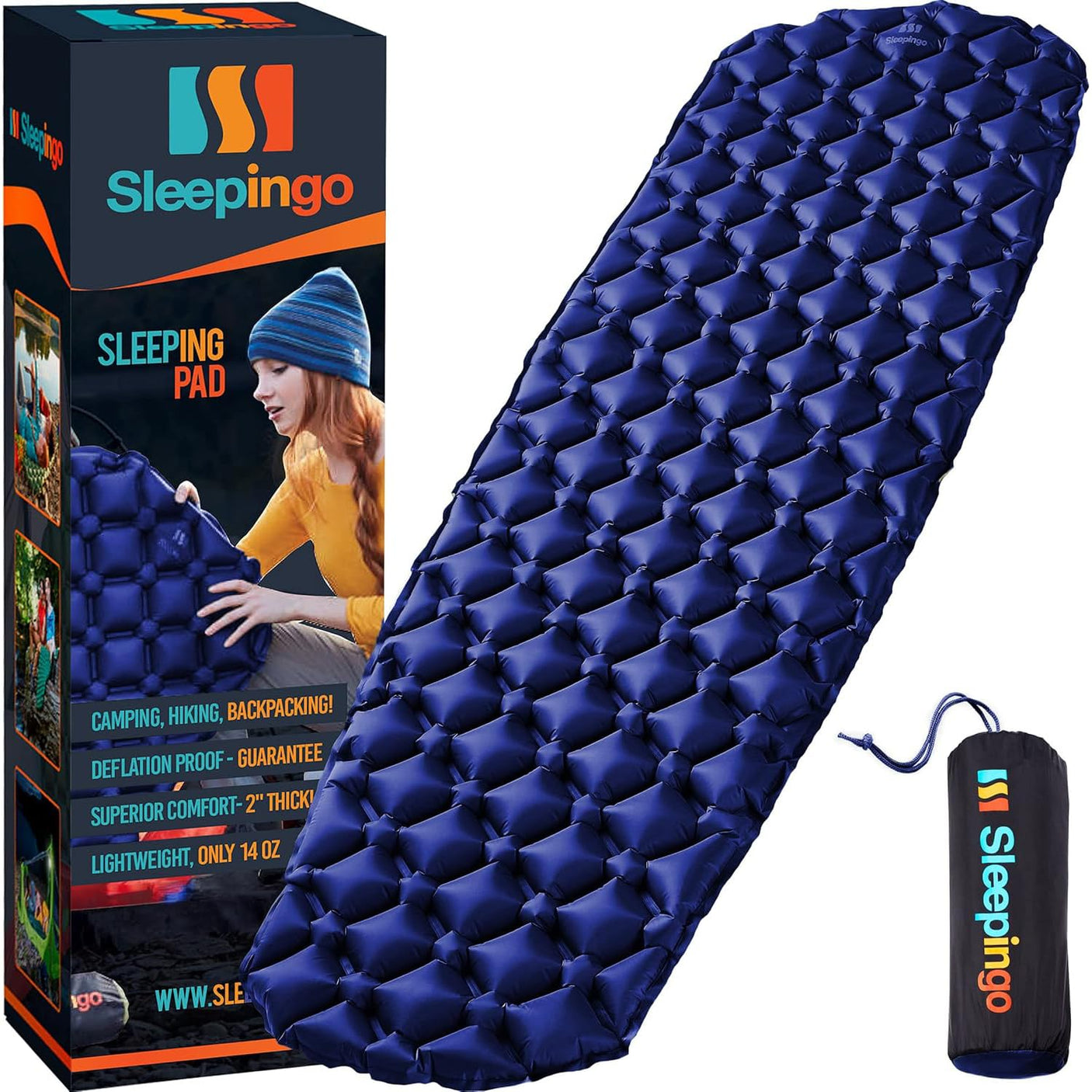 Ultralight Sleeping Mat - Inflatable & Compact Camping Air Mattress for Backpacking, Hiking
