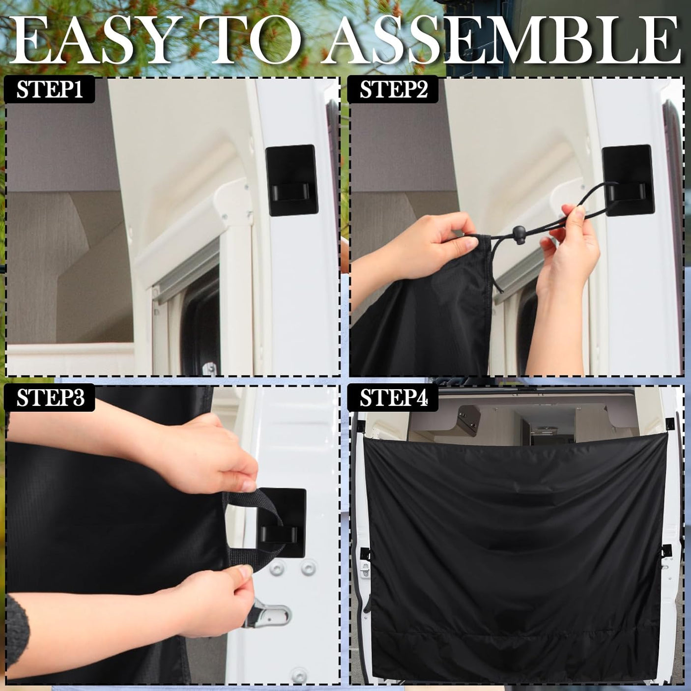 7x6 ft Black Large Car Curtains Camper Van Rear Door Shower Curtains with Magnetic Hooks Adjustable Outdoor Shower Double Layer Changing Car Cover Truck Travelling - Build Your Ideas