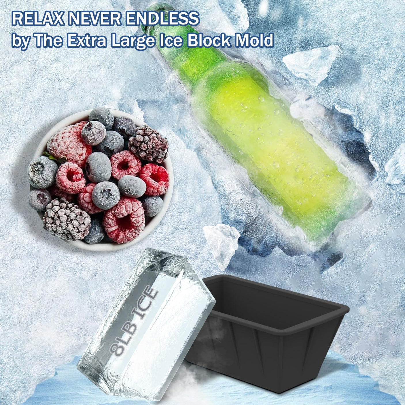 Extra Large Ice Cube Molds 4Pack 32LB Silicone Large Ice Cube Molds for Cold Plunge Tub,Reusable Ice Cube Trays for Freezer,Ice Block Molds for Home Ice Baths,Cold Plunge Accessories,Ice Bath Chiller