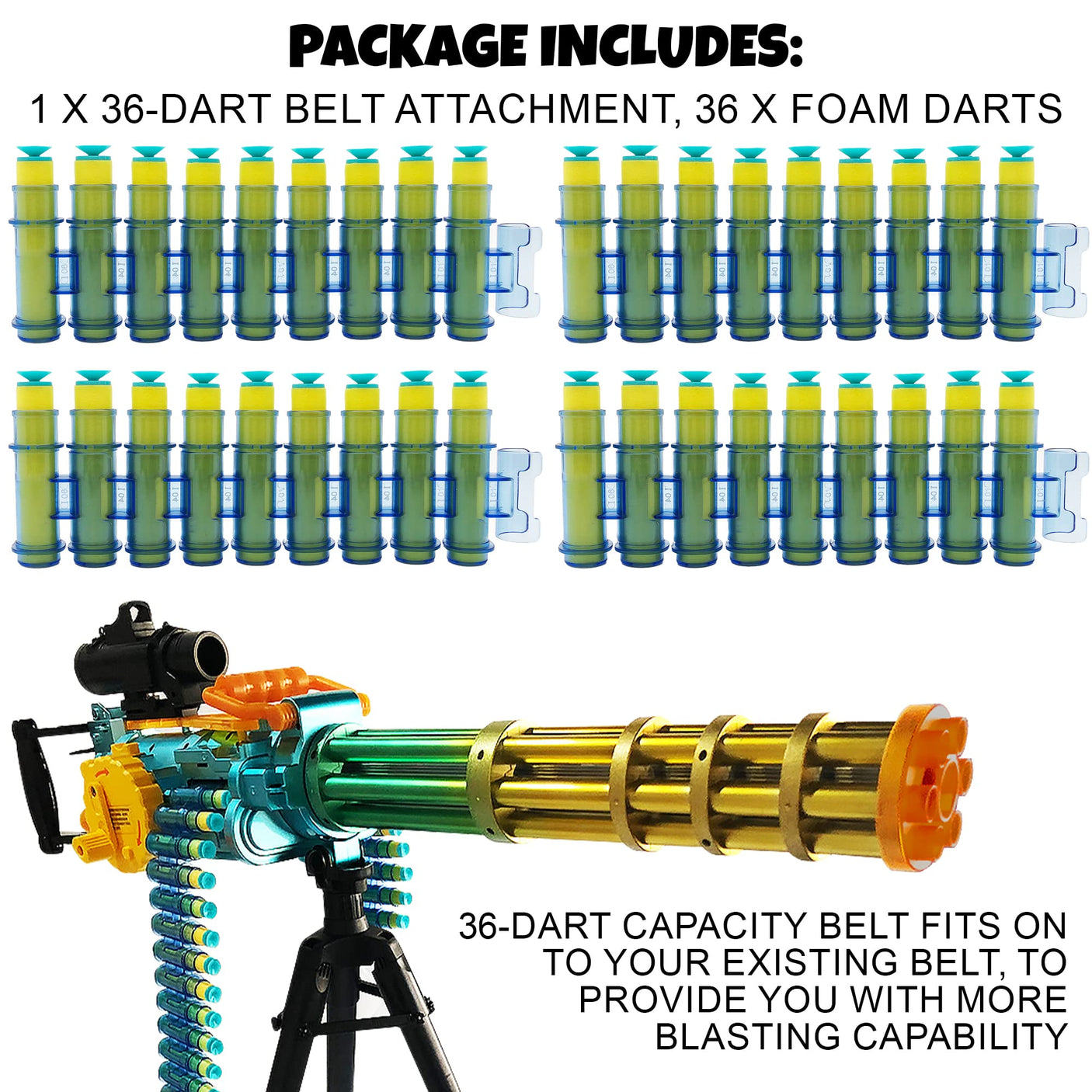 ArtCreativity Dart Gun Super Powerful Electronic Gatling Toy Gun for Kids, Mini Gun Rapid Toy Machine Gun with Foam Dart Blaster, Kids Revolving Toy Minigun with Automatic and Manual Mode