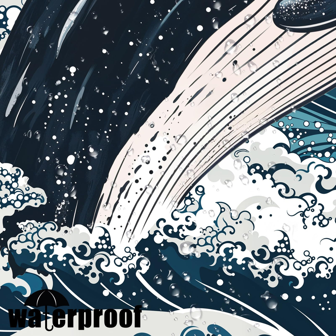 Fowocu Funny Cat Shower Curtain Set Teal Blue Sea Ocean Waterproof Fabric Shower Curtains with Animal Octopus Starfish Turtle Anchor Fish Nautical Bathroom Decor (Blue, 72''×72'')