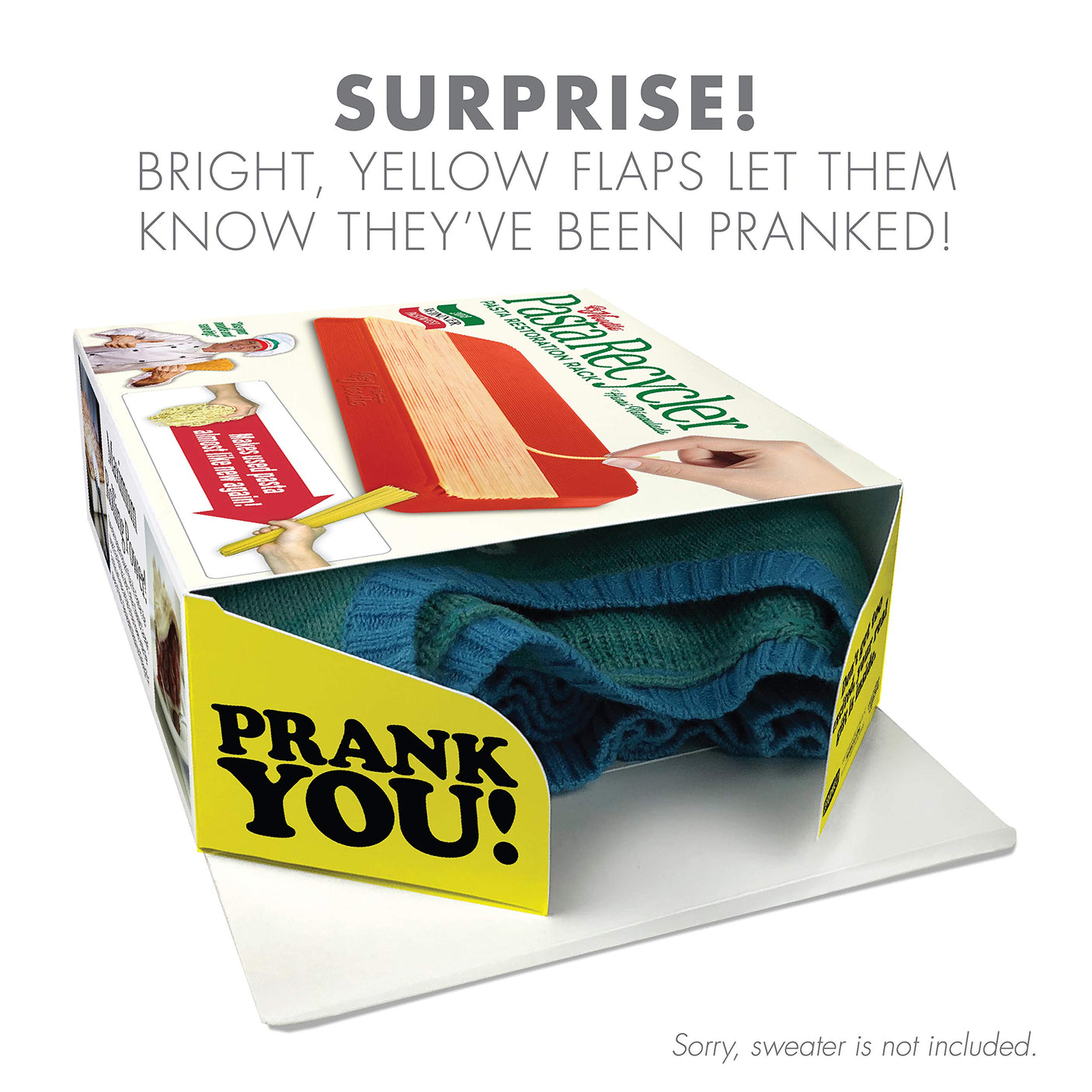 Prank-O My First Fire Prank Gift Box – Empty Box for Wrapping Real Presents – Hilarious Fake Packaging for Birthdays, Christmas, and Holidays – Fun Gag Gift Box for Men, Women, and Kids