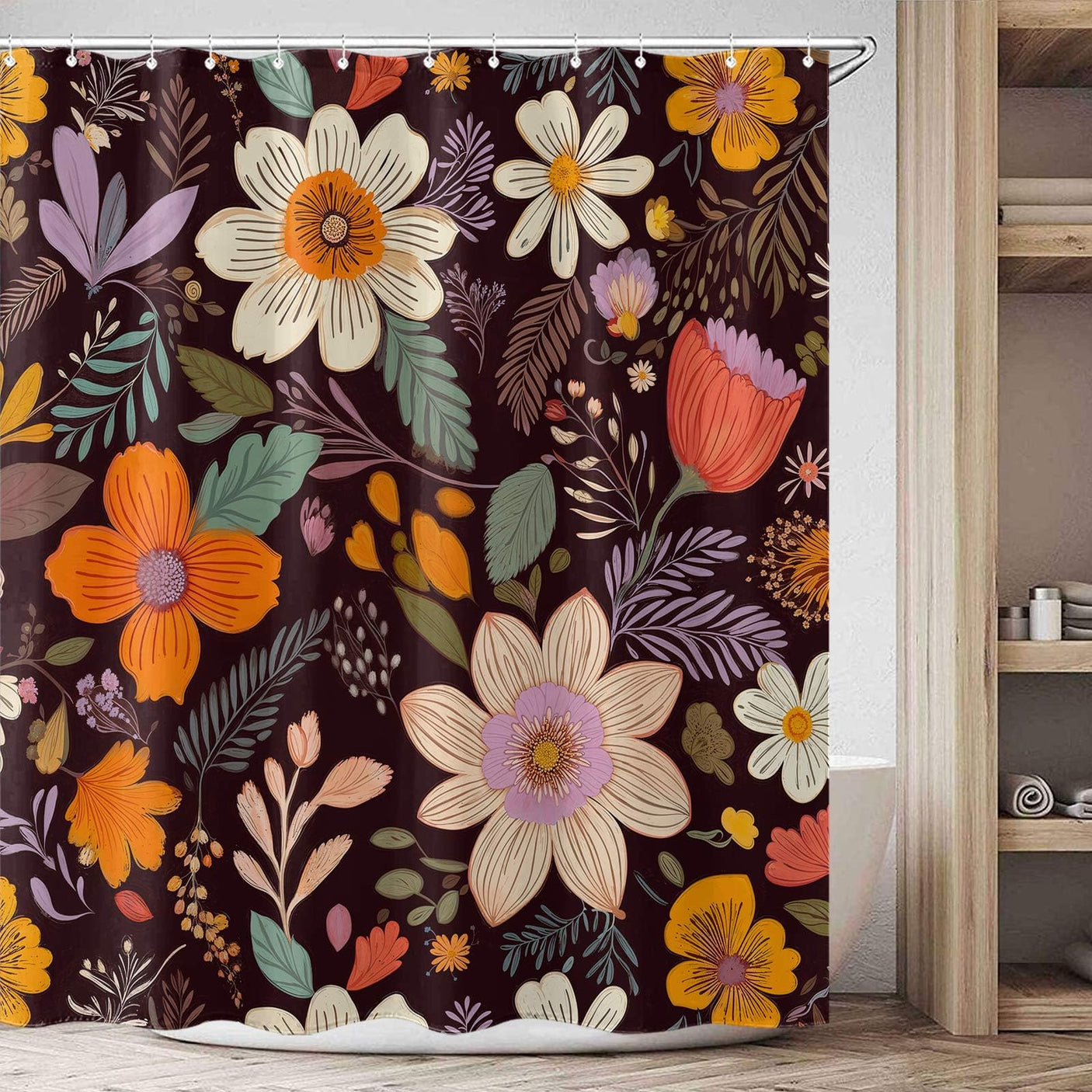 Fowocu Funny Cat Shower Curtain Set Teal Blue Sea Ocean Waterproof Fabric Shower Curtains with Animal Octopus Starfish Turtle Anchor Fish Nautical Bathroom Decor (Blue, 72''×72'')