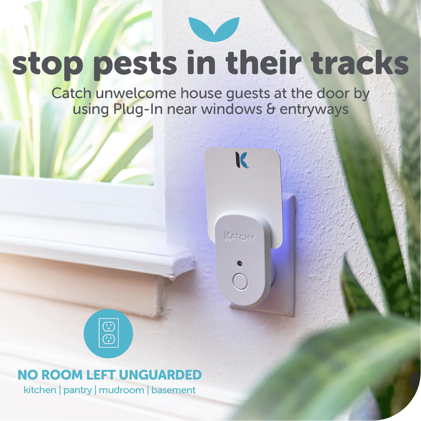 Katchy Indoor Insect Trap - Catcher & Killer for Mosquitos, Gnats, Moths, Fruit Flies - Non-Zapper Traps for Inside Your Home - Catch Insects Indoors with Suction, Bug Light & Sticky Glue (Black)