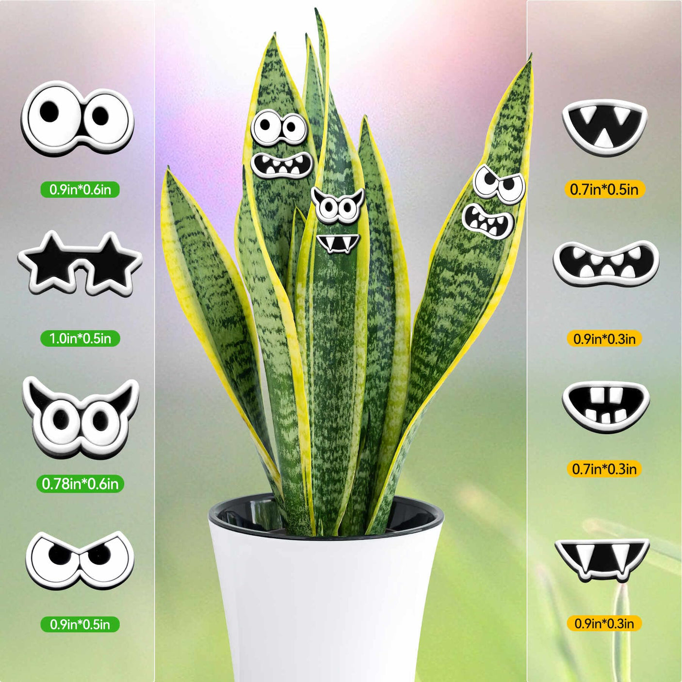 Plant Magnets Eyes for Potted Plants 8 PCS Cute Magnetic Plant Eyes with Cartoon Eyes, Funny Plants Pins for Indoor Outdoor Office Plants Accessories, Plants Lover Gifts, Magnets for Fridge
