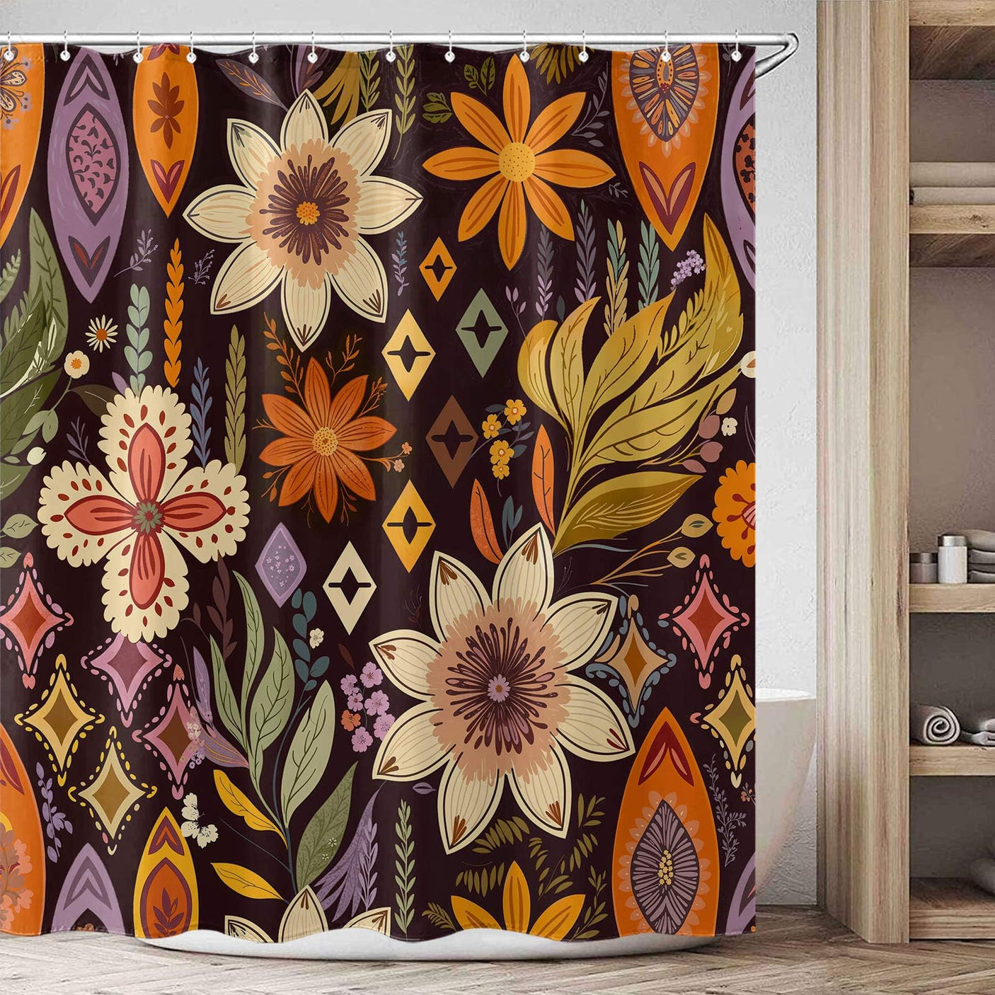 Fowocu Funny Cat Shower Curtain Set Teal Blue Sea Ocean Waterproof Fabric Shower Curtains with Animal Octopus Starfish Turtle Anchor Fish Nautical Bathroom Decor (Blue, 72''×72'')