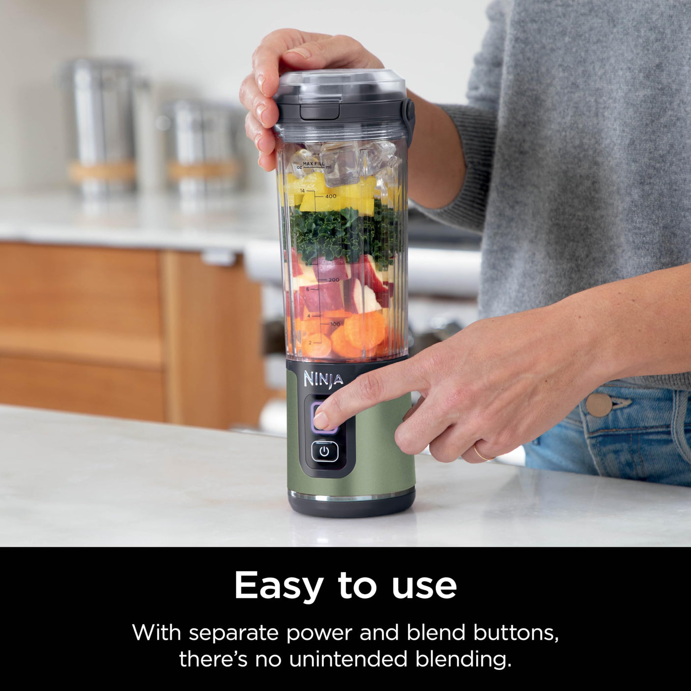 Ninja BC155PS Blast Two-Pack Portable Blender, Cordless, 18oz. Vessel, Personal Blender-for Shakes & Smoothies, BPA Free, Leakproof-Lid & Sip Spout, Rechargeable, Dishwasher Safe Parts, Peach & Stone