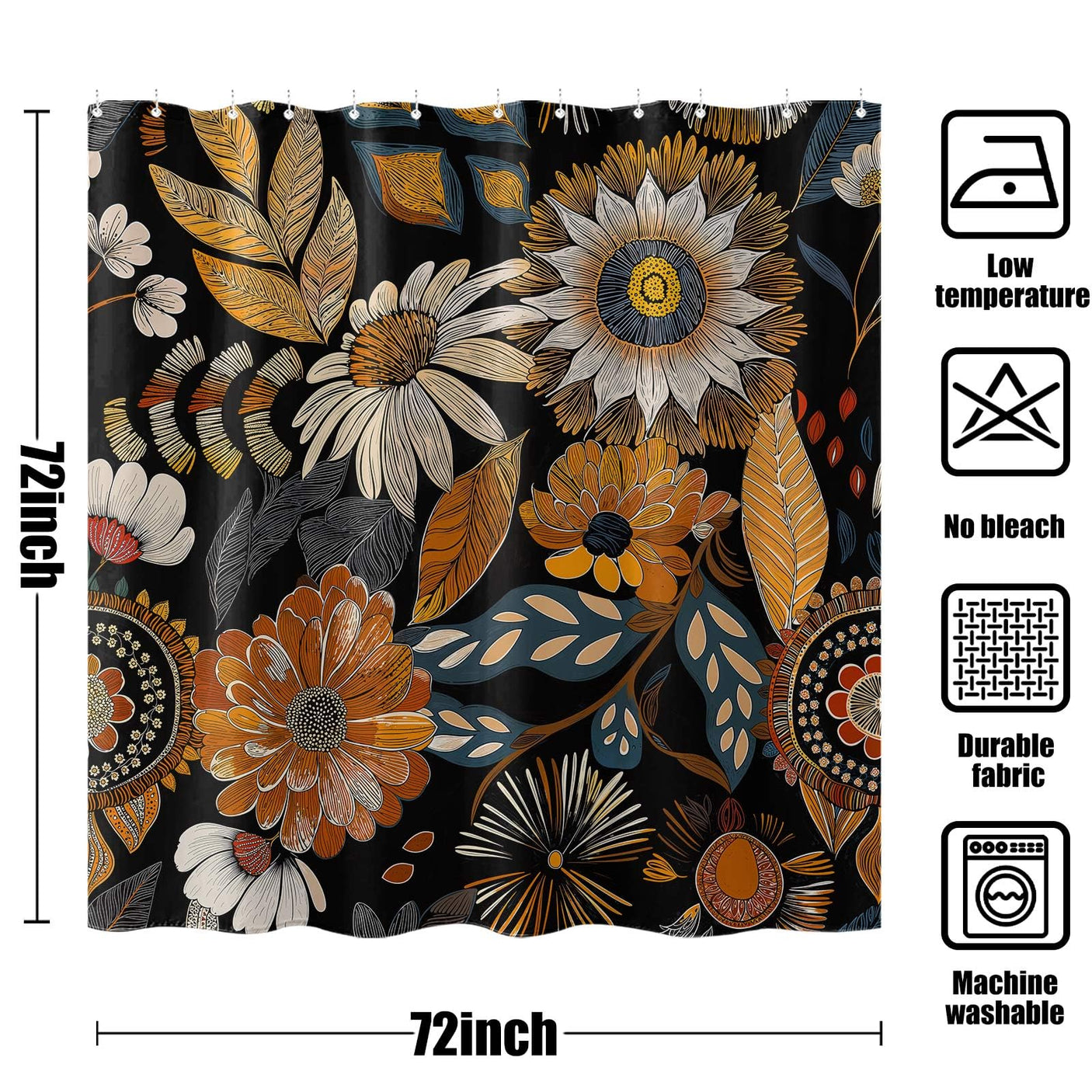 Fowocu Funny Cat Shower Curtain Set Teal Blue Sea Ocean Waterproof Fabric Shower Curtains with Animal Octopus Starfish Turtle Anchor Fish Nautical Bathroom Decor (Blue, 72''×72'')