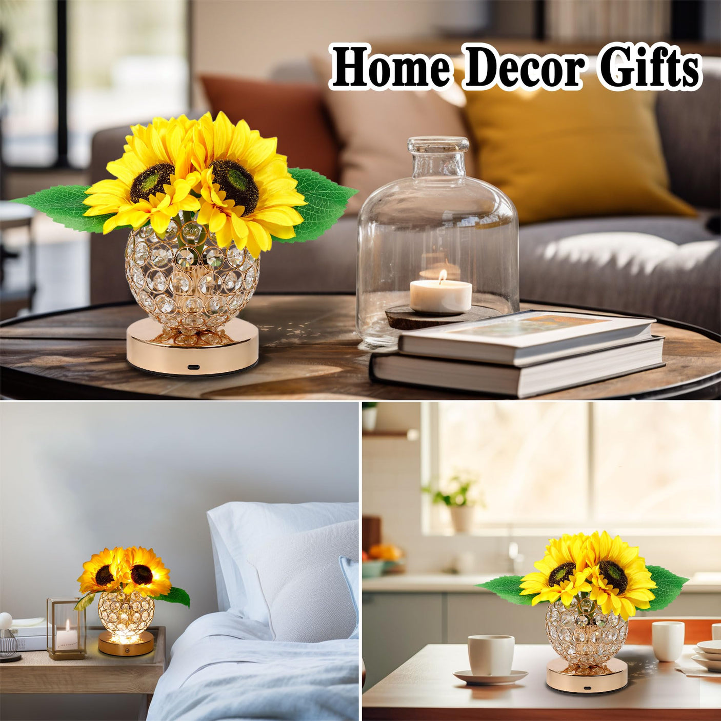 Sunflower LED Lamp for Women, Mother's Day Ideal for Bedroom Decor Sunflower Gifts for Mom Grandma Teacher Aunt Girlfriends Coworker Friend Wife Mothers Anniversary Birthday Christmas