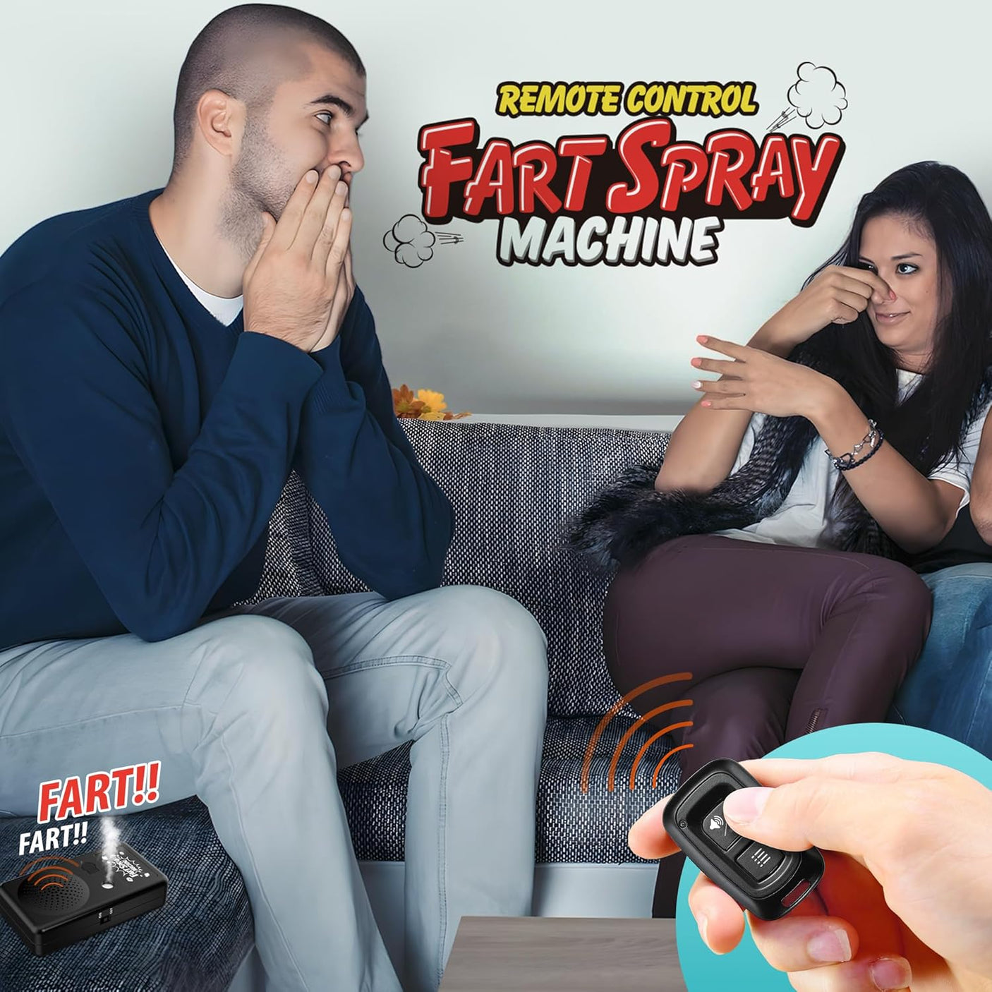 Fart Machine with Remote, Remote Controll Fart Spray Machine with 20 Realistic Sounds,Fart Spray Prank Toy, Pranks Jokes Gag Gift for Kids Adults