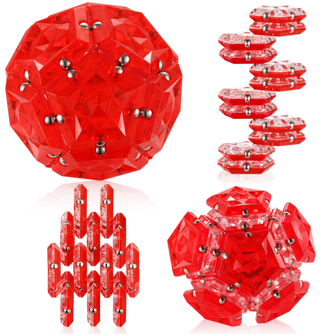 Magnetic Fidget Sphere Stress Relief Toys for Adults Kids, Anxiety Sensory Fidget Toys with Strong Neodymium Magnets, Desk ADHD Focus Tool Gift for Men Women (2.67'' Travel-Safe Toy Ball)