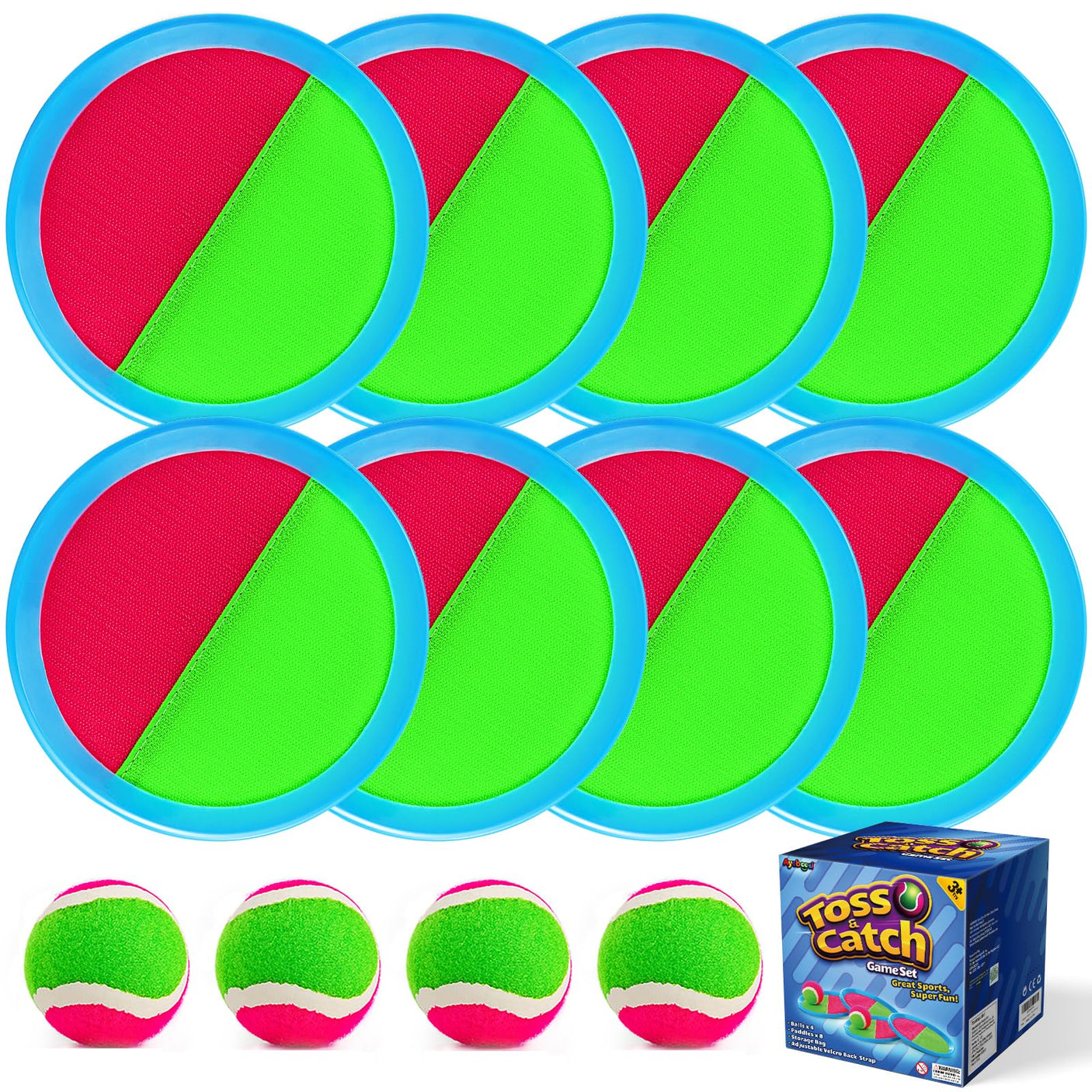 Ayeboovi Toss and Catch Ball Game Outdoor Toys for Kids Yard Games Beach Toys Outside Games for 3 4 5 6 7 8 9 10 Year Old Boys Girls (Upgraded)