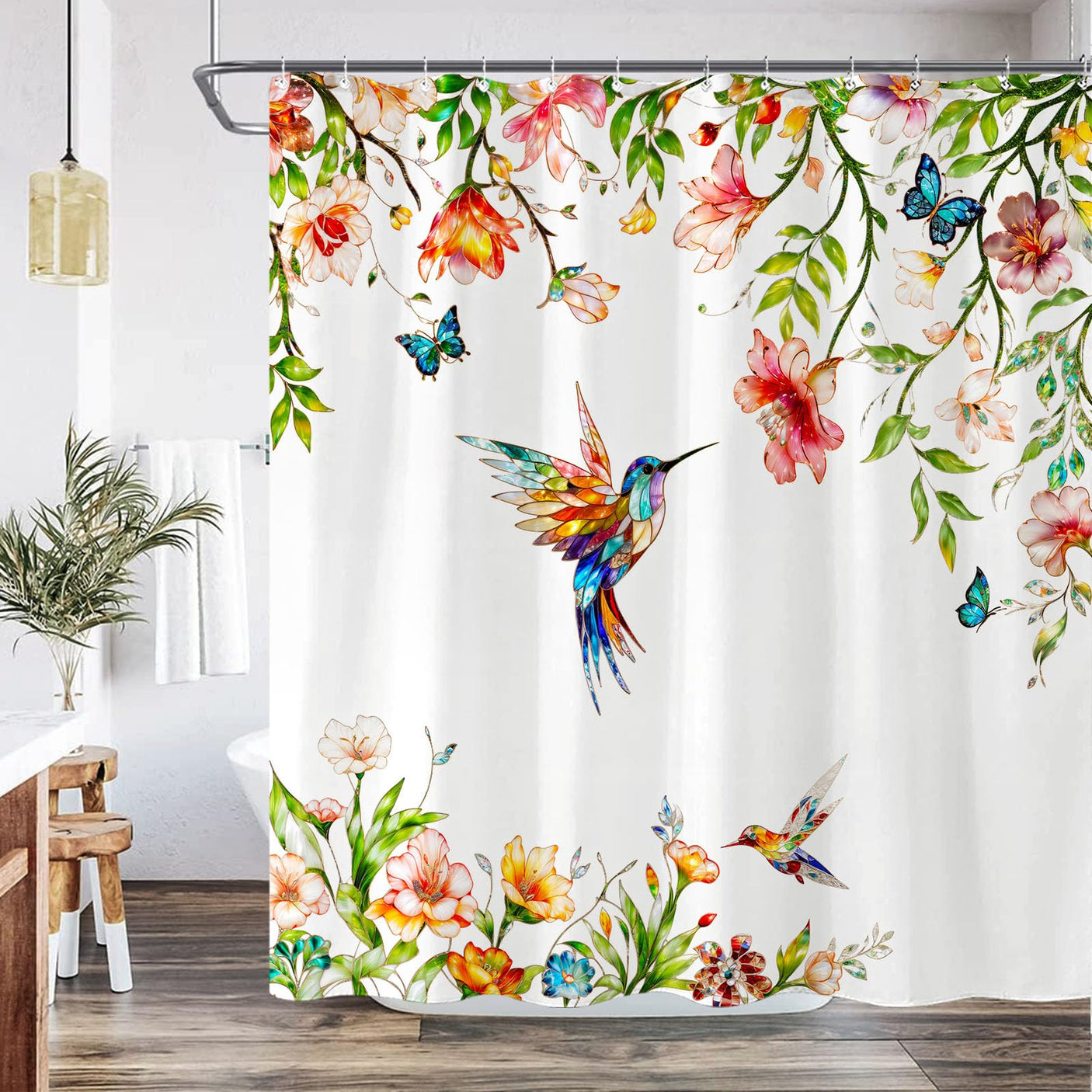 Fowocu Funny Cat Shower Curtain Set Teal Blue Sea Ocean Waterproof Fabric Shower Curtains with Animal Octopus Starfish Turtle Anchor Fish Nautical Bathroom Decor (Blue, 72''×72'')