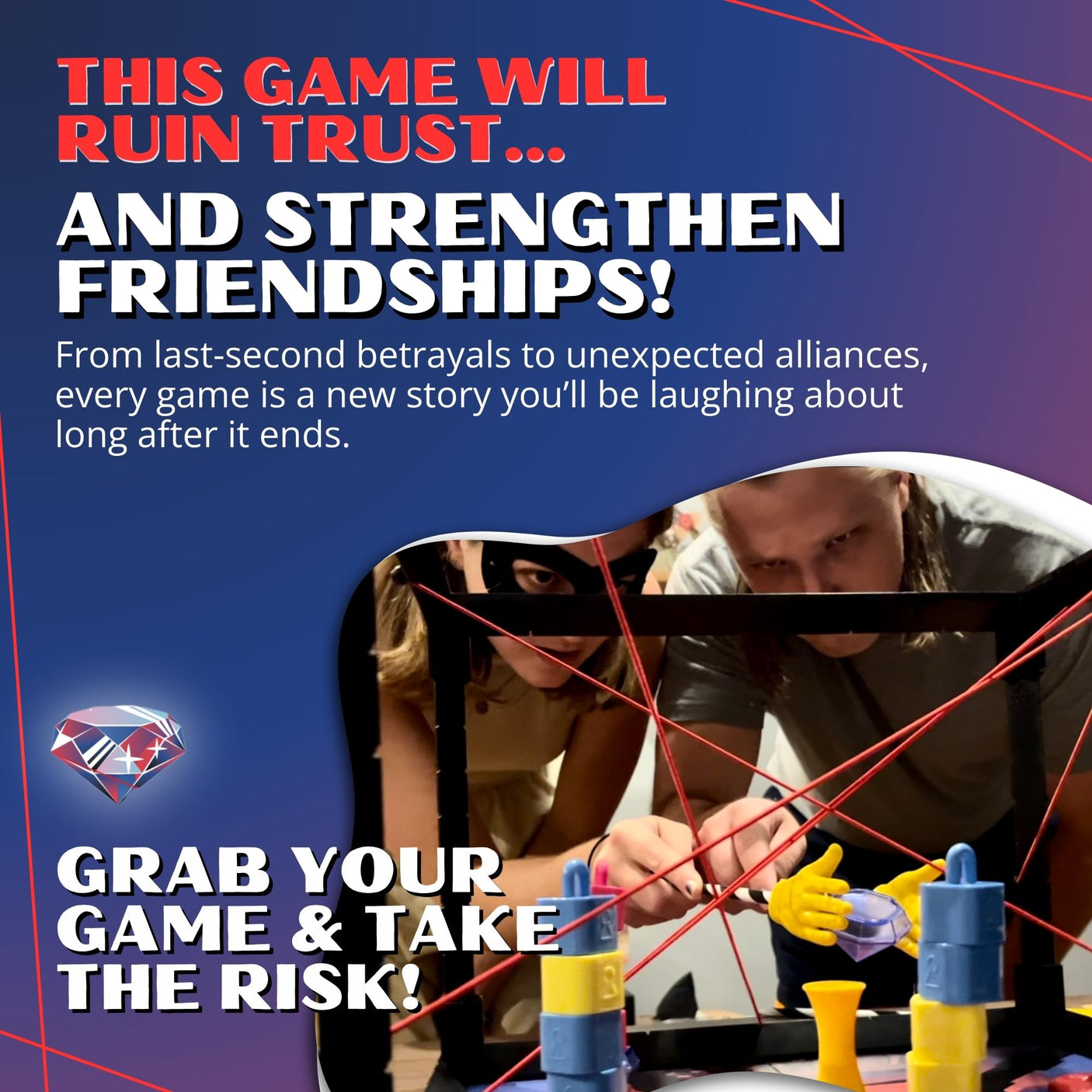 Tiny Laser Heist – Hilarious 3D Heist Game, Outsmart & Negotiate for The Loot, Fun Cooperative Board Game for Ages 12+, Perfect for Game Nights & Parties, 3-6 Players