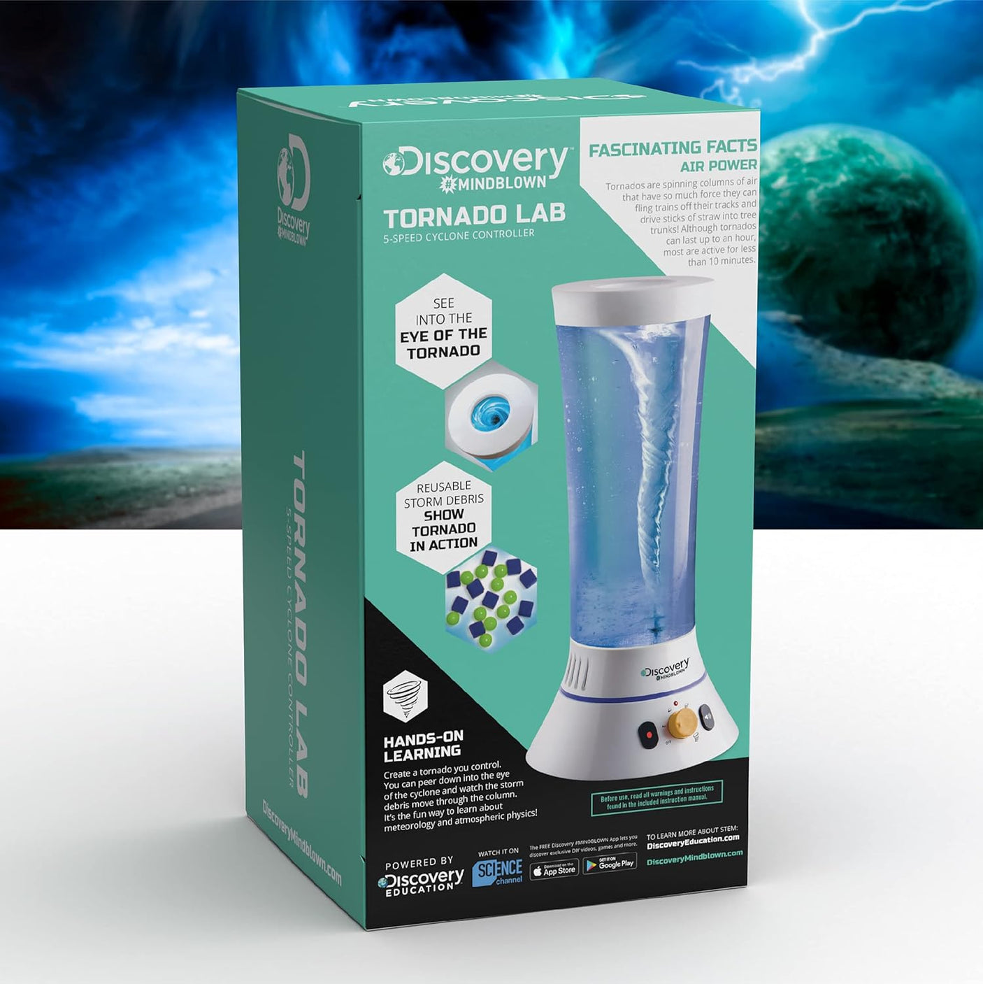 Discovery™ Tornado Lab, 5-Speed Cyclone Controller, Educational Learning Activity Kit, Fun and Exciting Toy, STEM Experiment Set for Boys, Girls, Kids Ages 6+