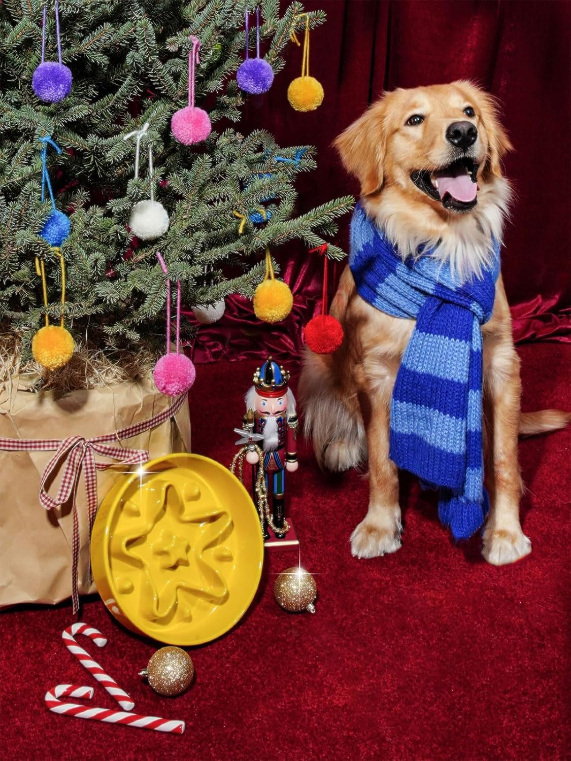 LE TAUCI Dog Bowls Slow Feeder Ceramic, 1.5 Cups Slow Feeding Dog Bowl Small Medium Breed, Puppy Slow Feeder Bowl for Fast Eater, Dog Dishes to Slow Down Eating, Puzzle Dog Food Bowl, Maze Purple