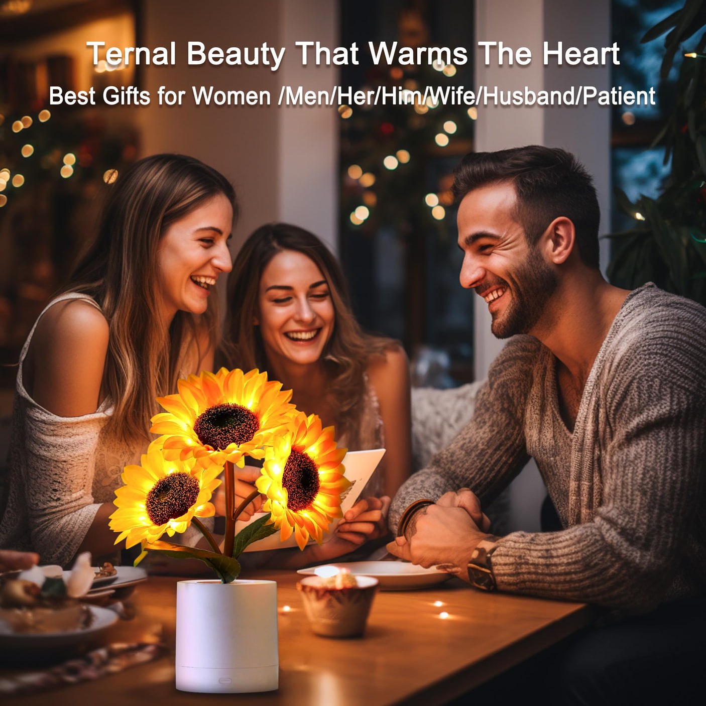 Sunflower LED Lamp for Women, Mother's Day Ideal for Bedroom Decor Sunflower Gifts for Mom Grandma Teacher Aunt Girlfriends Coworker Friend Wife Mothers Anniversary Birthday Christmas