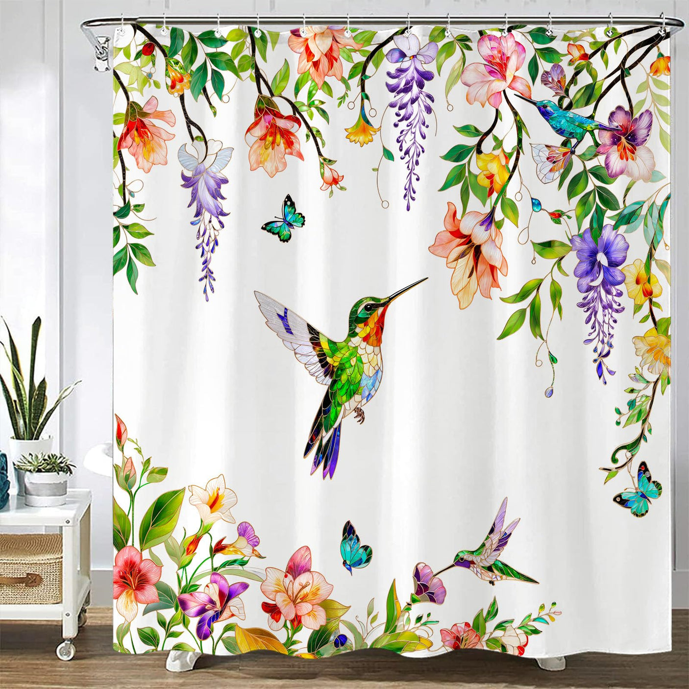 Fowocu Funny Cat Shower Curtain Set Teal Blue Sea Ocean Waterproof Fabric Shower Curtains with Animal Octopus Starfish Turtle Anchor Fish Nautical Bathroom Decor (Blue, 72''×72'')