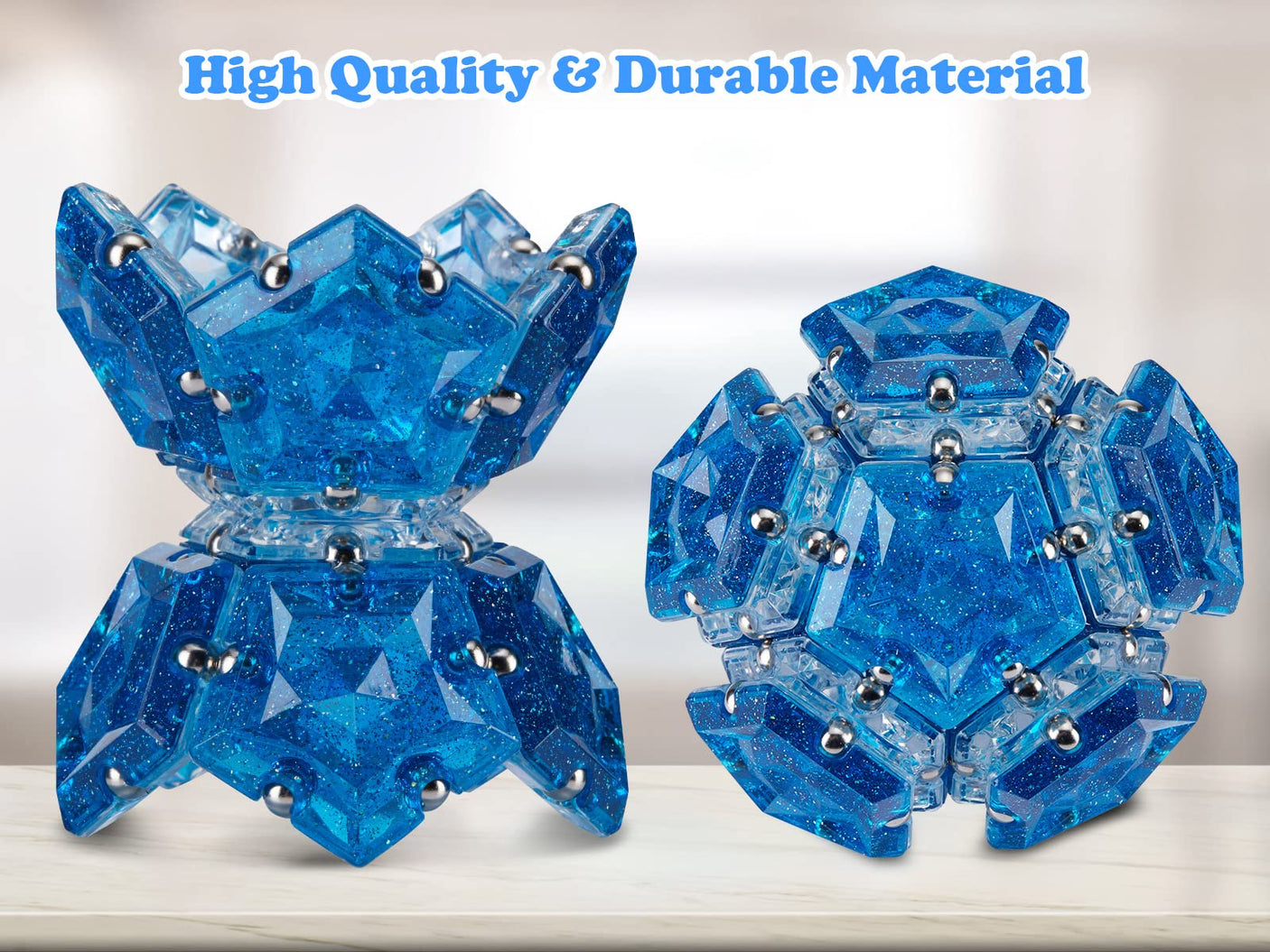 Magnetic Fidget Sphere Stress Relief Toys for Adults Kids, Anxiety Sensory Fidget Toys with Strong Neodymium Magnets, Desk ADHD Focus Tool Gift for Men Women (2.67'' Travel-Safe Toy Ball)