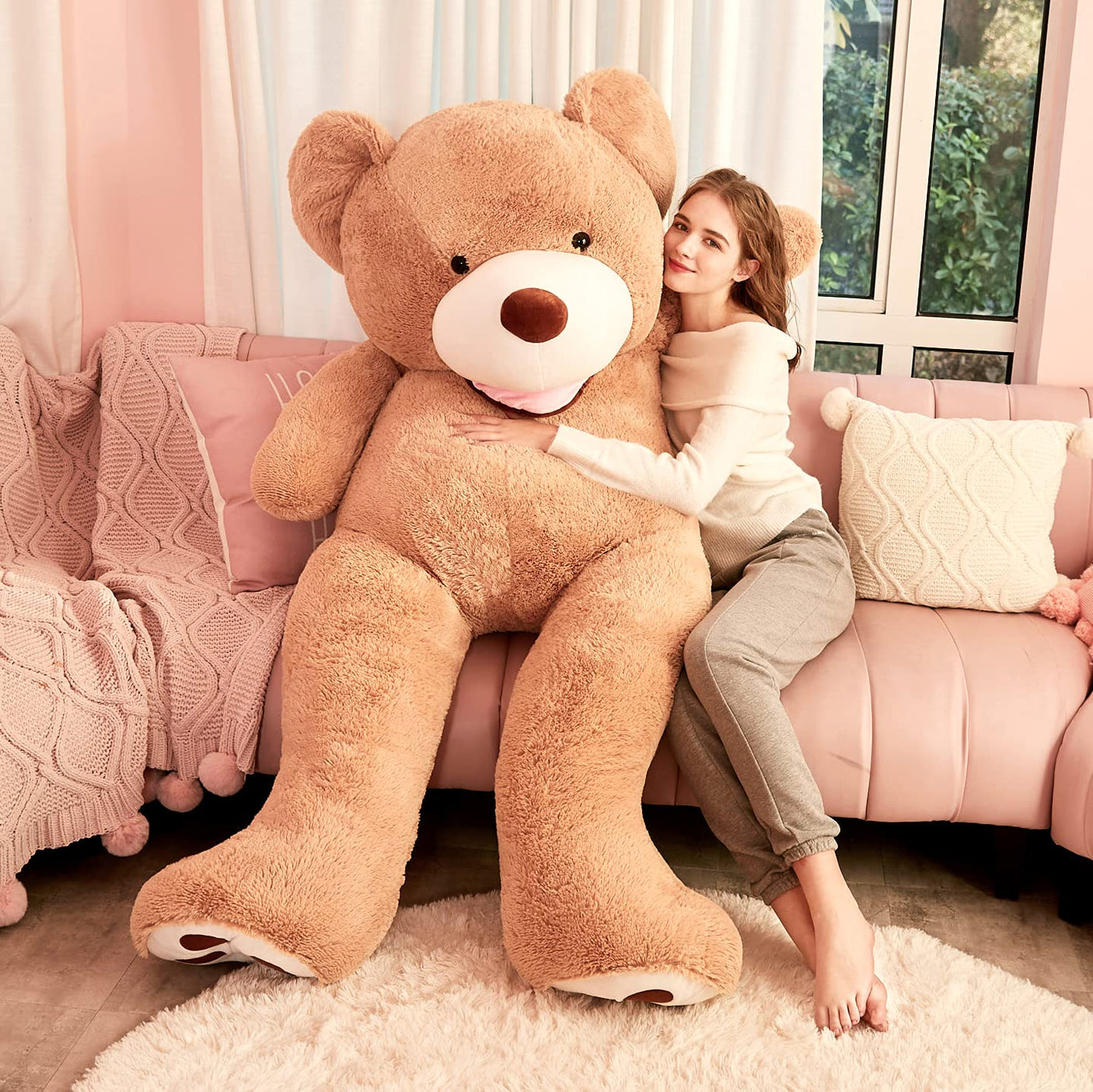 IKASA Giant Teddy Bear Plush Toy Stuffed Animals(Brown,78 inches)