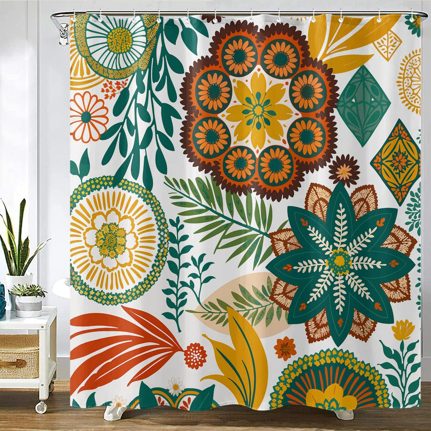 Fowocu Funny Cat Shower Curtain Set Teal Blue Sea Ocean Waterproof Fabric Shower Curtains with Animal Octopus Starfish Turtle Anchor Fish Nautical Bathroom Decor (Blue, 72''×72'')