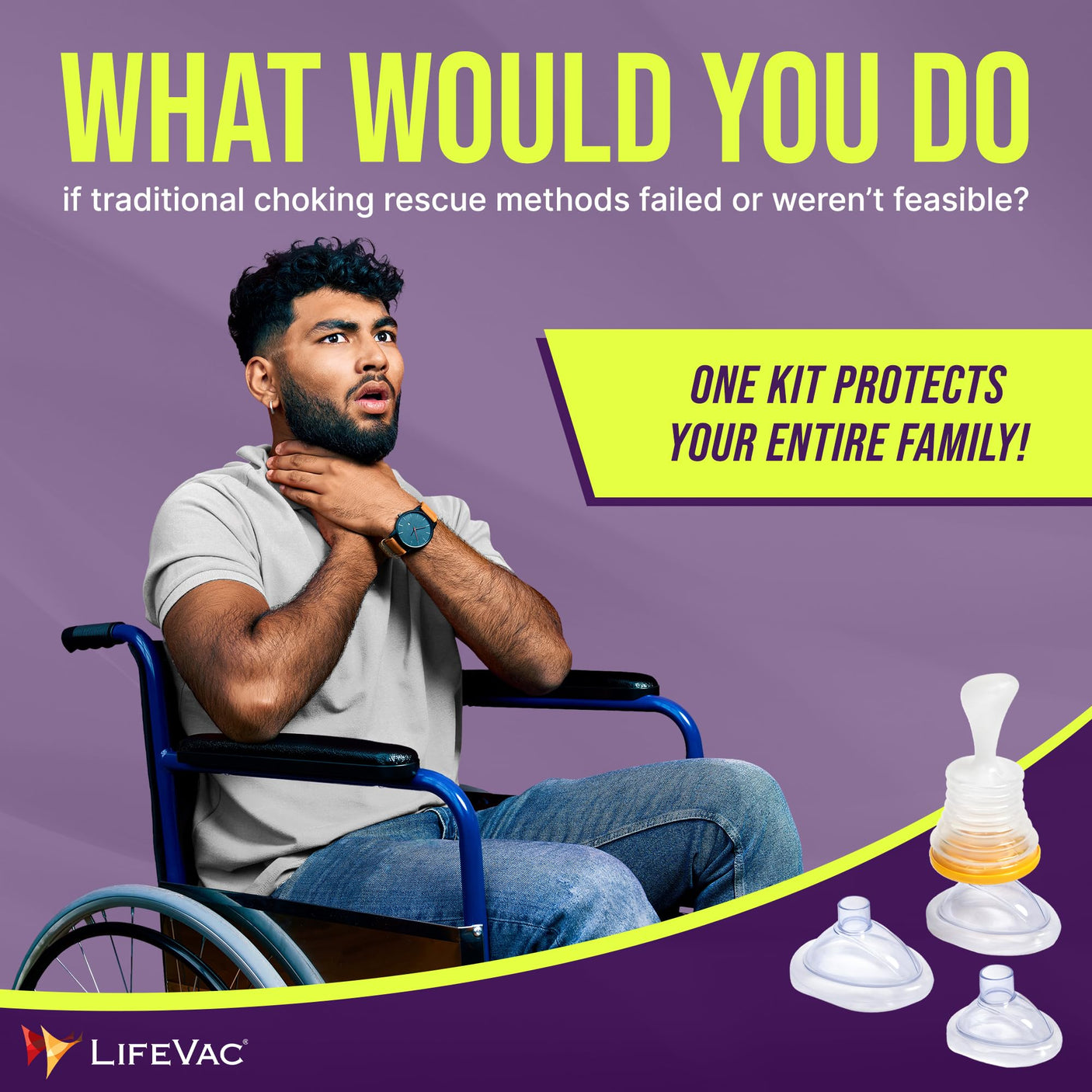 LifeVac Home Kit - Portable Suction Rescue Device, First Aid Kit for Kids and Adults, Portable Airway Suction Device for Children and Adults