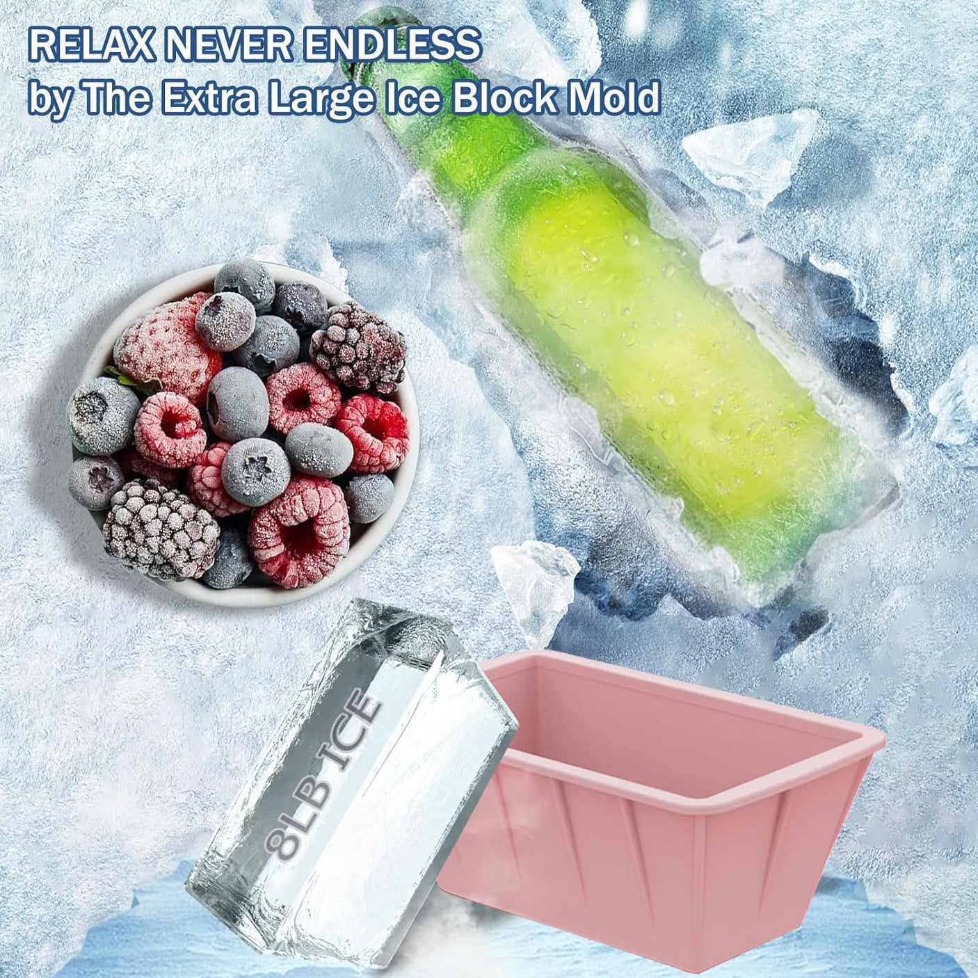 Extra Large Ice Cube Molds 4Pack 32LB Silicone Large Ice Cube Molds for Cold Plunge Tub,Reusable Ice Cube Trays for Freezer,Ice Block Molds for Home Ice Baths,Cold Plunge Accessories,Ice Bath Chiller