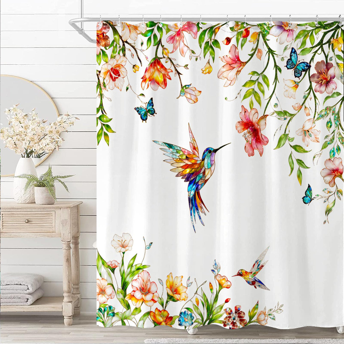 Fowocu Funny Cat Shower Curtain Set Teal Blue Sea Ocean Waterproof Fabric Shower Curtains with Animal Octopus Starfish Turtle Anchor Fish Nautical Bathroom Decor (Blue, 72''×72'')