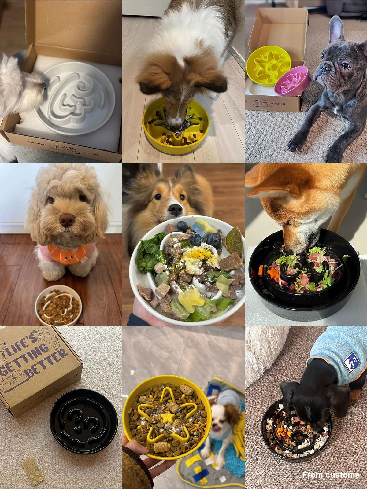 LE TAUCI Dog Bowls Slow Feeder Ceramic, 1.5 Cups Slow Feeding Dog Bowl Small Medium Breed, Puppy Slow Feeder Bowl for Fast Eater, Dog Dishes to Slow Down Eating, Puzzle Dog Food Bowl, Maze Purple