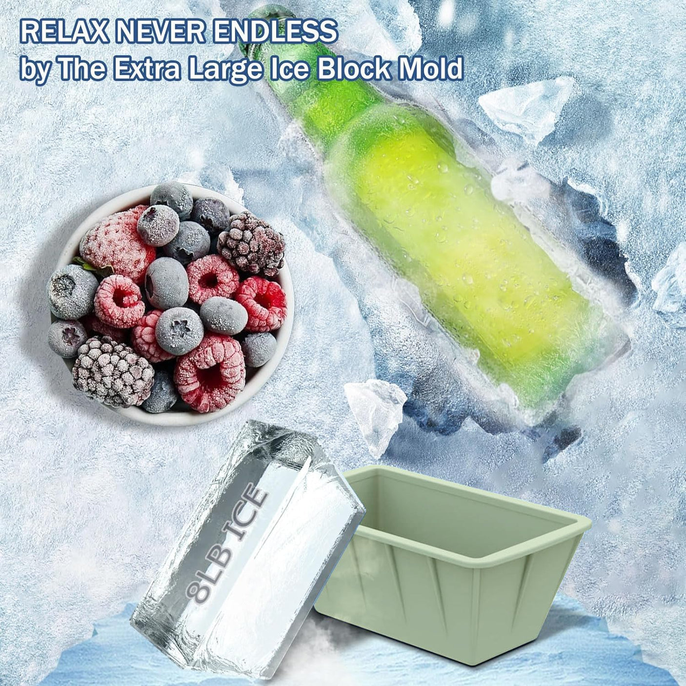 Extra Large Ice Cube Molds 4Pack 32LB Silicone Large Ice Cube Molds for Cold Plunge Tub,Reusable Ice Cube Trays for Freezer,Ice Block Molds for Home Ice Baths,Cold Plunge Accessories,Ice Bath Chiller