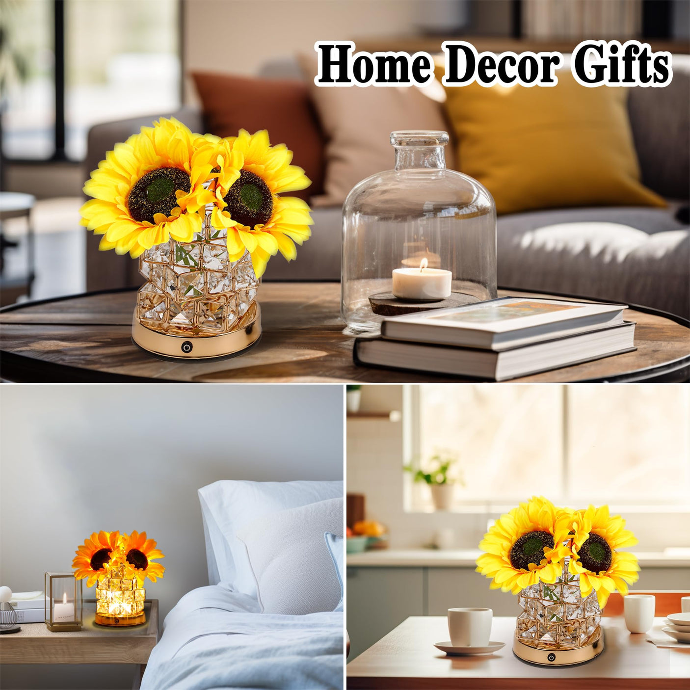 Sunflower LED Lamp for Women, Mother's Day Ideal for Bedroom Decor Sunflower Gifts for Mom Grandma Teacher Aunt Girlfriends Coworker Friend Wife Mothers Anniversary Birthday Christmas