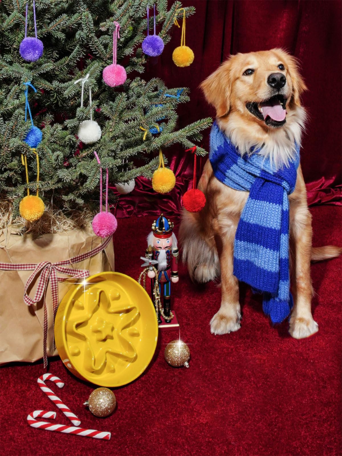 LE TAUCI Dog Bowls Slow Feeder Ceramic, 1.5 Cups Slow Feeding Dog Bowl Small Medium Breed, Puppy Slow Feeder Bowl for Fast Eater, Dog Dishes to Slow Down Eating, Puzzle Dog Food Bowl, Maze Purple