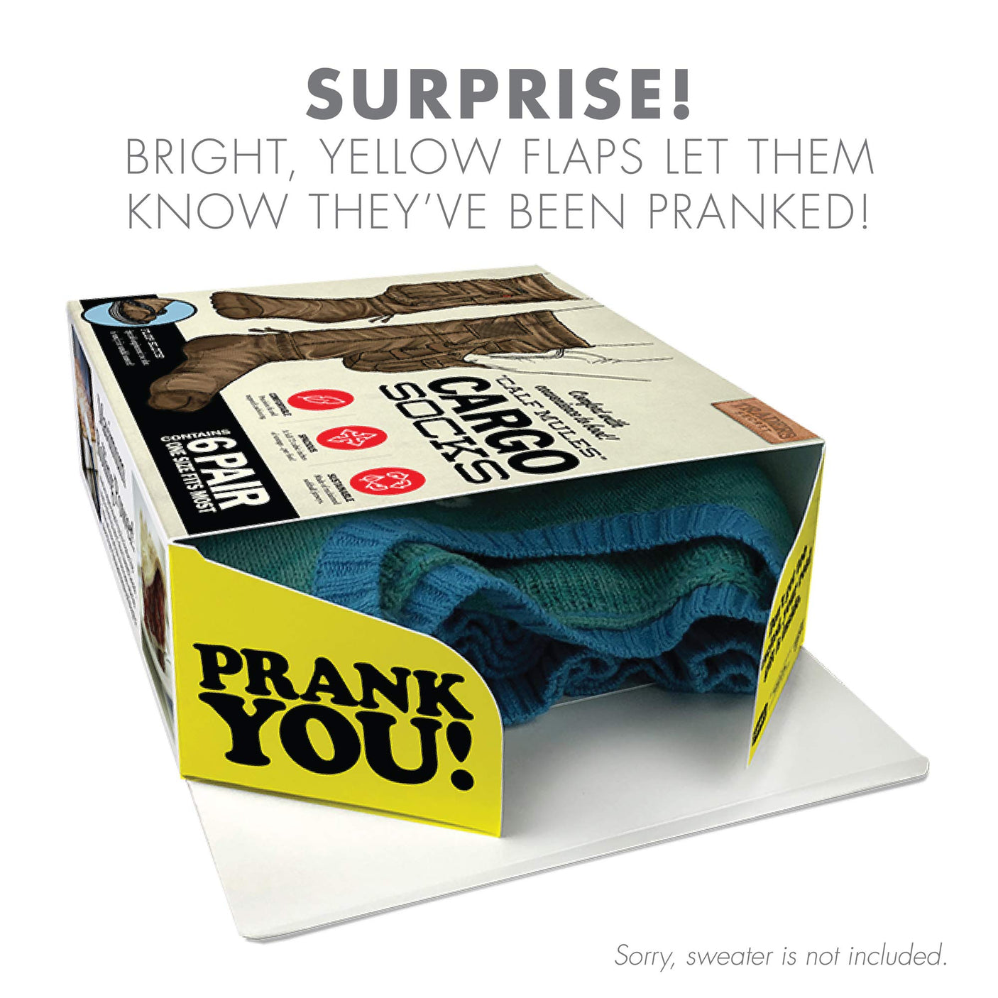 Prank-O My First Fire Prank Gift Box – Empty Box for Wrapping Real Presents – Hilarious Fake Packaging for Birthdays, Christmas, and Holidays – Fun Gag Gift Box for Men, Women, and Kids