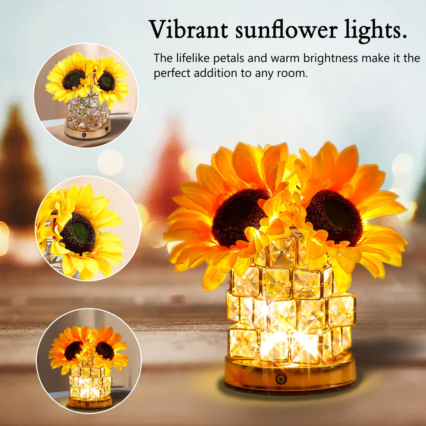 Sunflower LED Lamp for Women, Mother's Day Ideal for Bedroom Decor Sunflower Gifts for Mom Grandma Teacher Aunt Girlfriends Coworker Friend Wife Mothers Anniversary Birthday Christmas