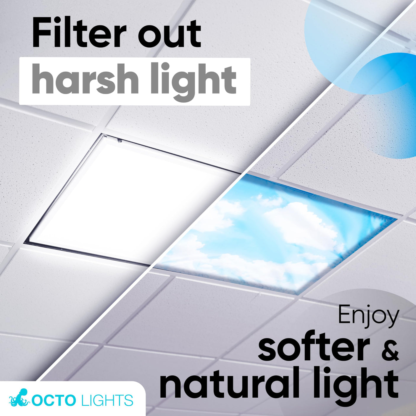 Magnetic Fluorescent Light Covers for Ceiling Lights - Astronomy Cover for Fluorescent & LED Fixture - Must Haves for Teacher Supplies - Classroom, Home, Office Decor - Shield Overhead Lighting