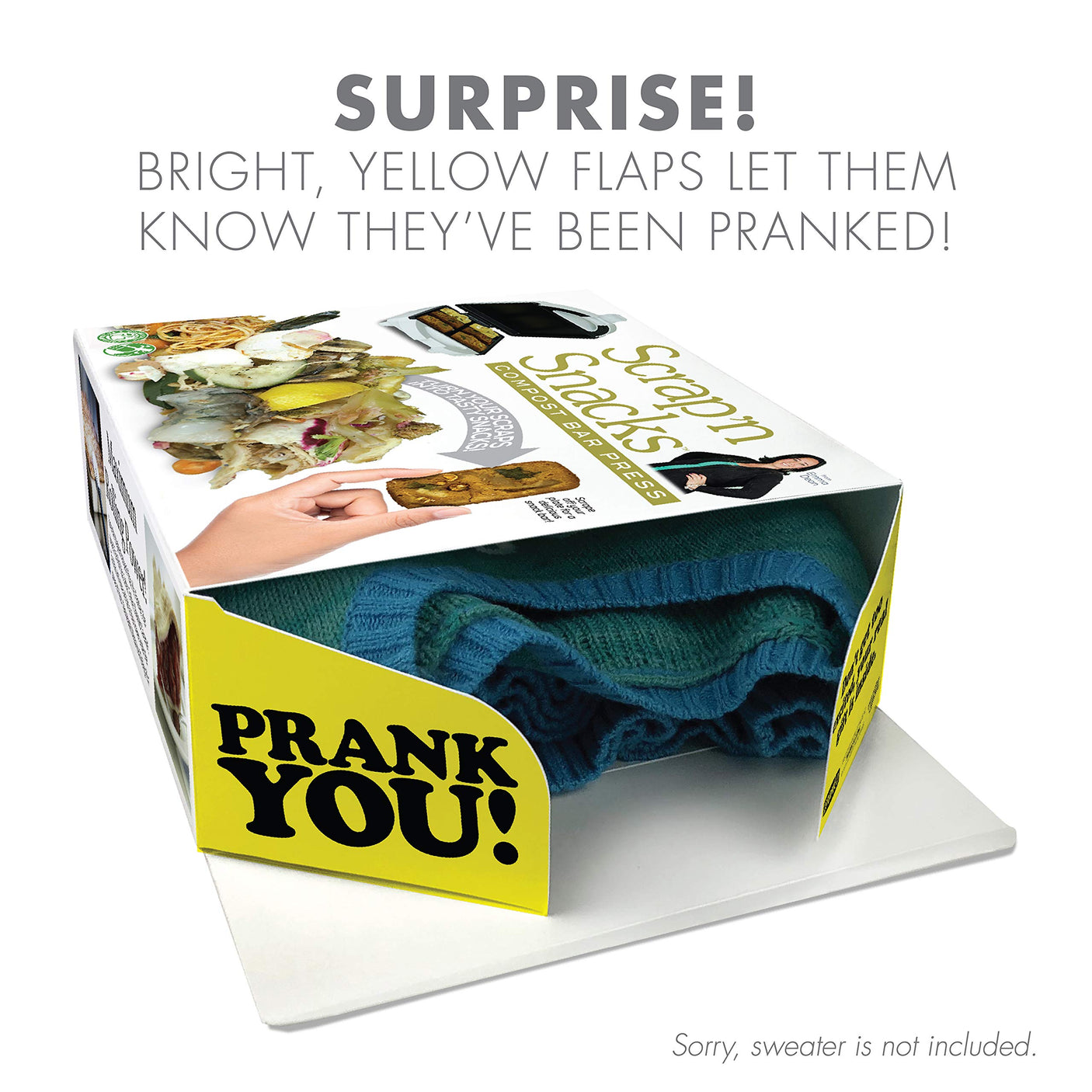 Prank-O My First Fire Prank Gift Box – Empty Box for Wrapping Real Presents – Hilarious Fake Packaging for Birthdays, Christmas, and Holidays – Fun Gag Gift Box for Men, Women, and Kids