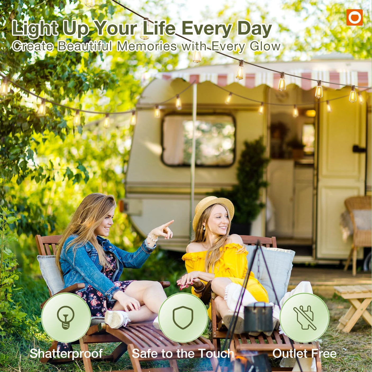 addlon 54(48+6) FT Solar String Lights Waterproof,Patio Lights Solar Powered with Remote & USB Port 15+1 LED Shatterproof Bulbs 3 Light Modes, Dimmable Solar Light for Camping Backyard Garden