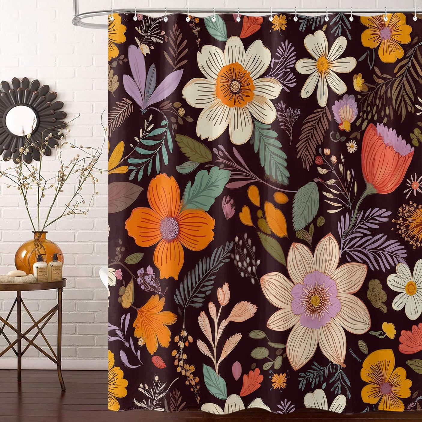 Fowocu Funny Cat Shower Curtain Set Teal Blue Sea Ocean Waterproof Fabric Shower Curtains with Animal Octopus Starfish Turtle Anchor Fish Nautical Bathroom Decor (Blue, 72''×72'')