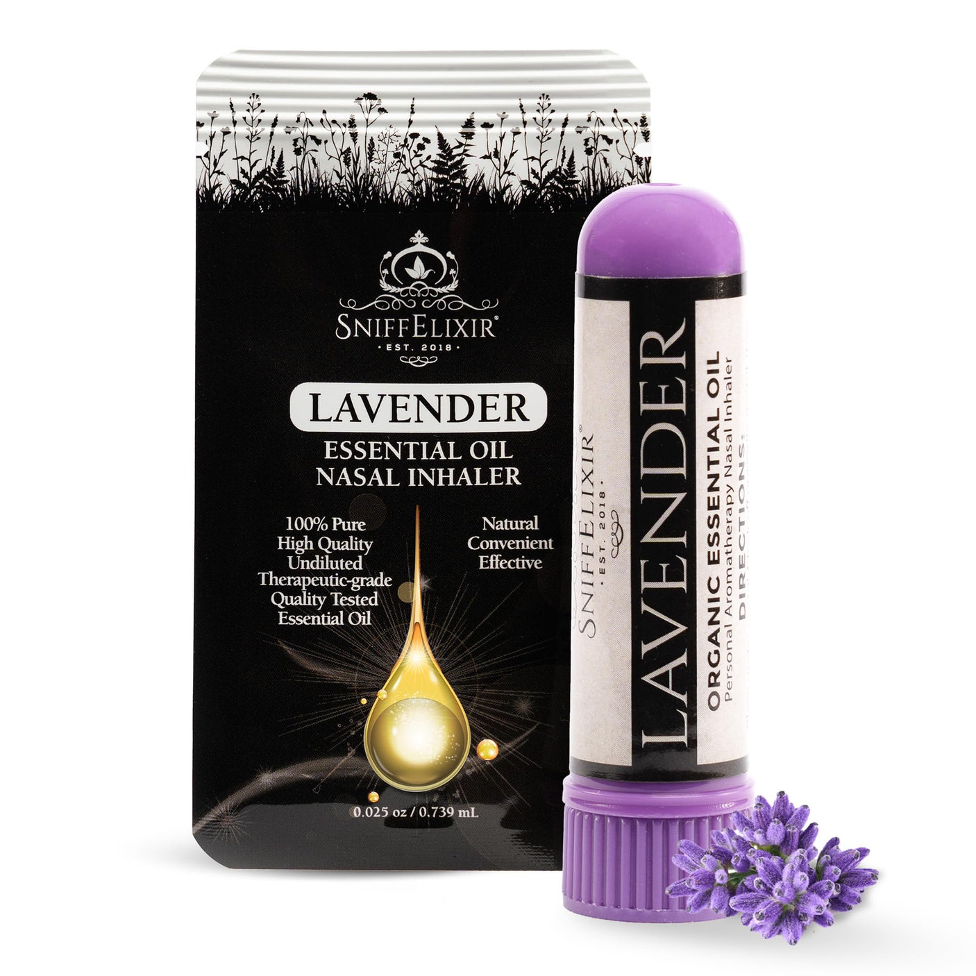Nasal Stick Inhaler Lavender Nasal Aromatherapy Inhaler - Natural Essential Oil Inhaler for Calm Mind, Mood Boost Nausea Inhaler Relaxation Gifts Nasal Inhaler Stick Portable Nasal Inhalers for Adults