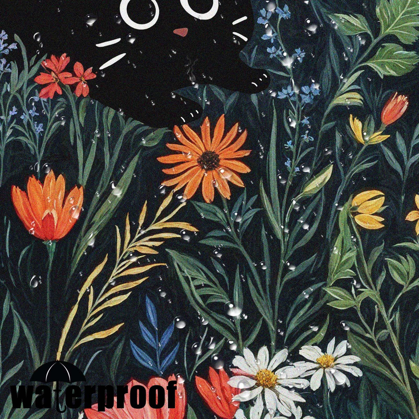 Fowocu Funny Cat Shower Curtain Set Teal Blue Sea Ocean Waterproof Fabric Shower Curtains with Animal Octopus Starfish Turtle Anchor Fish Nautical Bathroom Decor (Blue, 72''×72'')