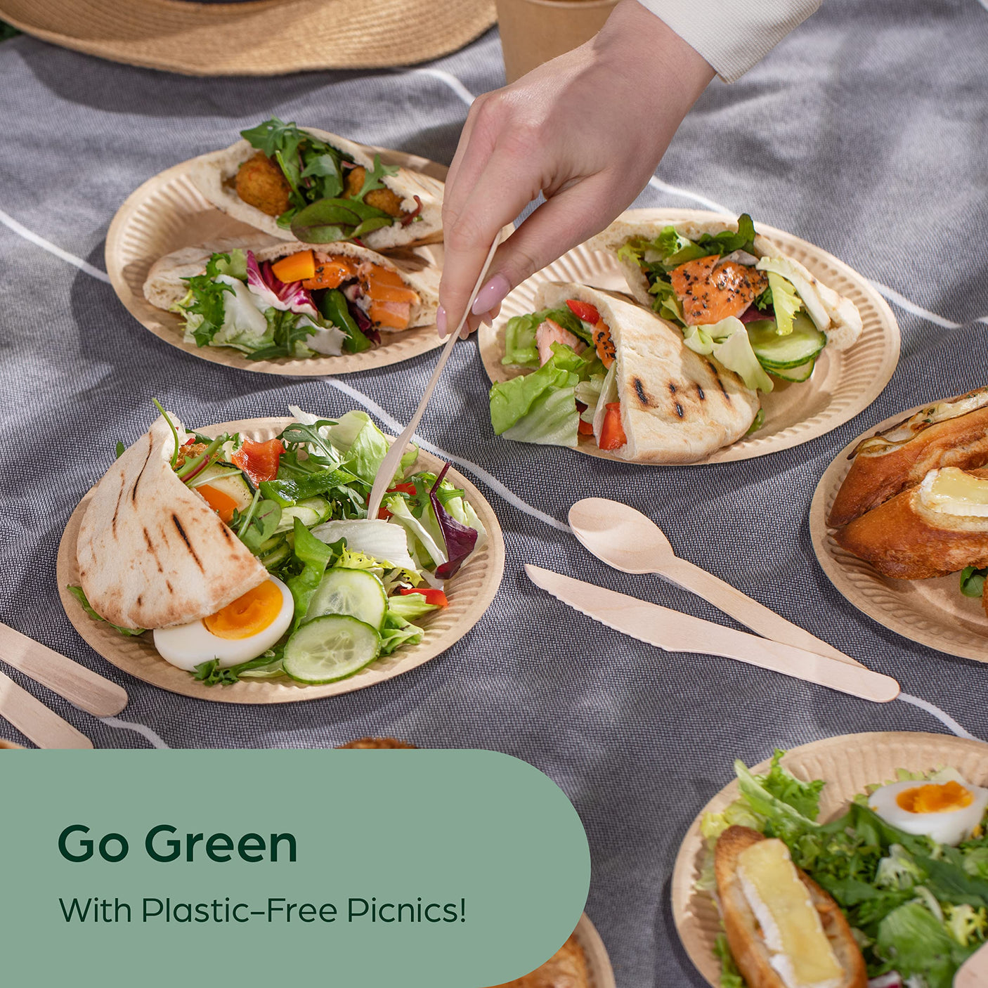 Wooden Compostable Utensils Set - 360 Pieces (120 Forks 120 Spoons 120 Knives) Sturdy Wood Disposable Cutlery - Eco-Friendly Biodegradable Utensils for Party - Free From Plastic Cutlery Set for Eating