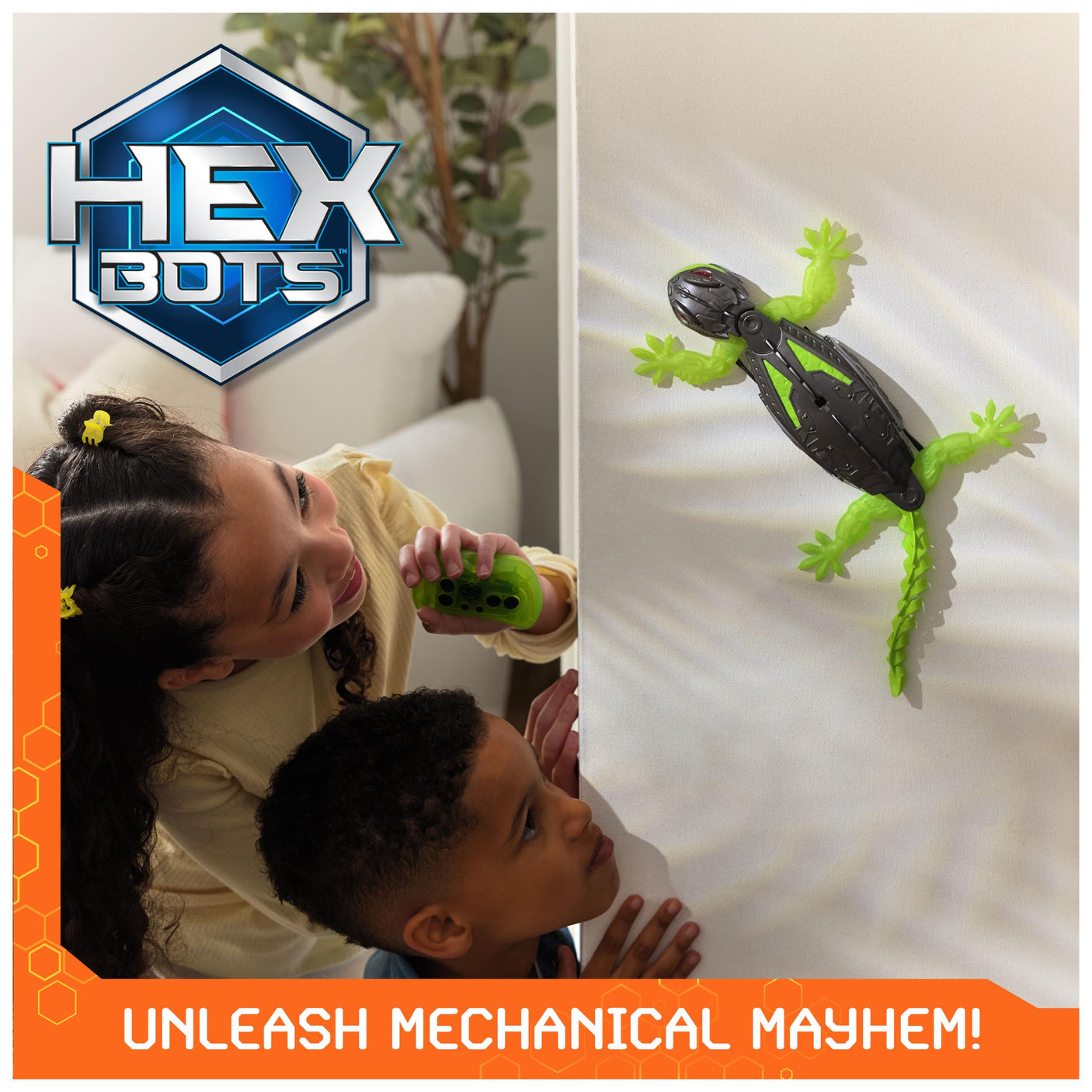 HEX BOTS Wall Crawler Gecko, Rechargeable Remote Control Robot Kids Toys, Climbs up Walls, RC Robot Toys for Boys & Girls Ages 4 & Up